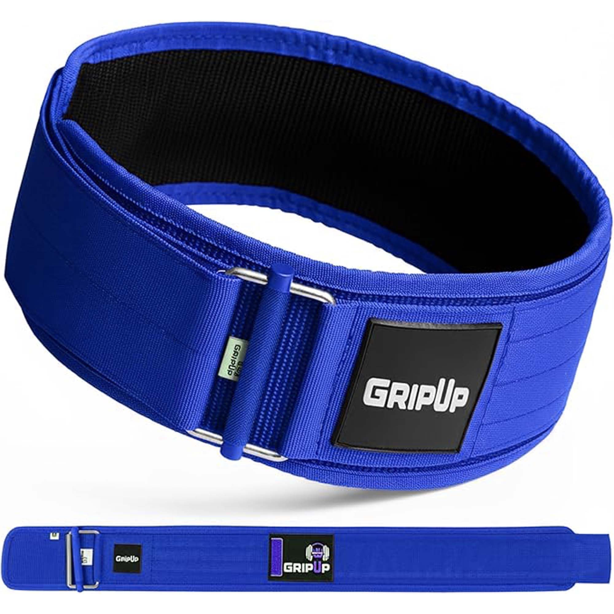 GripUp Weight lifting Belt AUTO LOCK 4” Premium Gym Belt Adjustable Buckle Olympic Cross Training Back Support Men & Women Fitness Powerlifting Bodybuilding Weightlifting Deadlift
