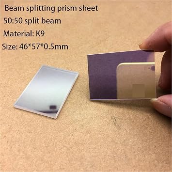 Optical Prism Beam Splitting Glass Plate Splitter 50x50mm - 50/50 Split Ratio for Visible Light Applications