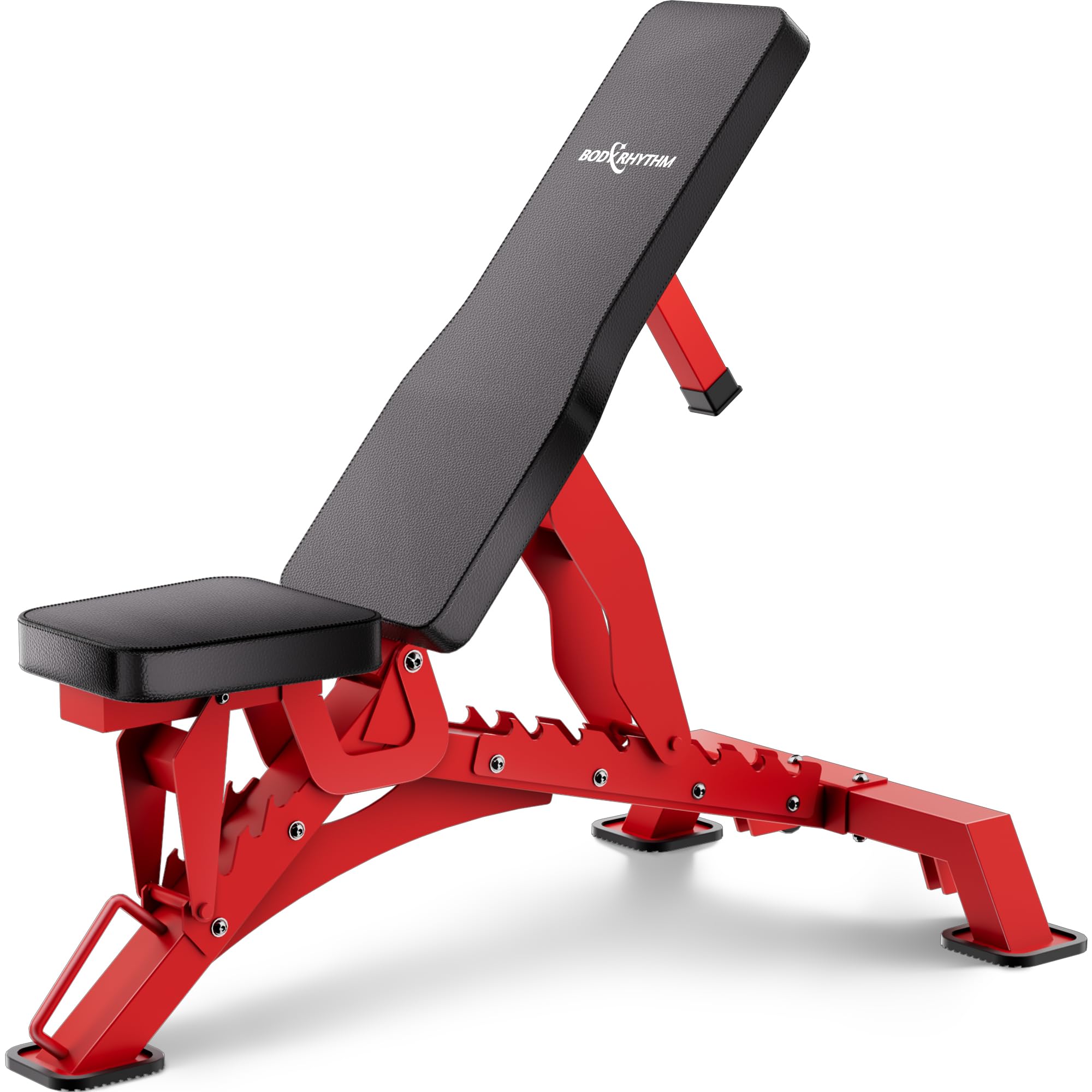 Photo 1 of BODYRHYTHM Commercial-grade Weighted Bench, 1300LBS Weight Capacity Strength Training Bench, Heavy-duty Adjustable Workout Bench for Garage and Home Gym Workouts, Weight Lifting, and Bench Press. (Red)