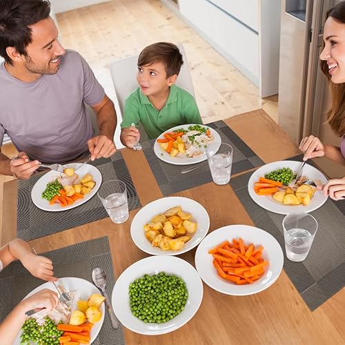 Miniatura 5 de Juego de 4 manteles individuales, manteles individuales para mesa de cocina, comedor, resistentes al calor, antideslizantes, lavables, de PVC,