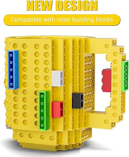 Miniatura 10 de DAYMOO Taza de café con diseño de ladrillo, tazas de café geniales para niños, creativas y novedosas, taza de café divertida para hombres, adultos,