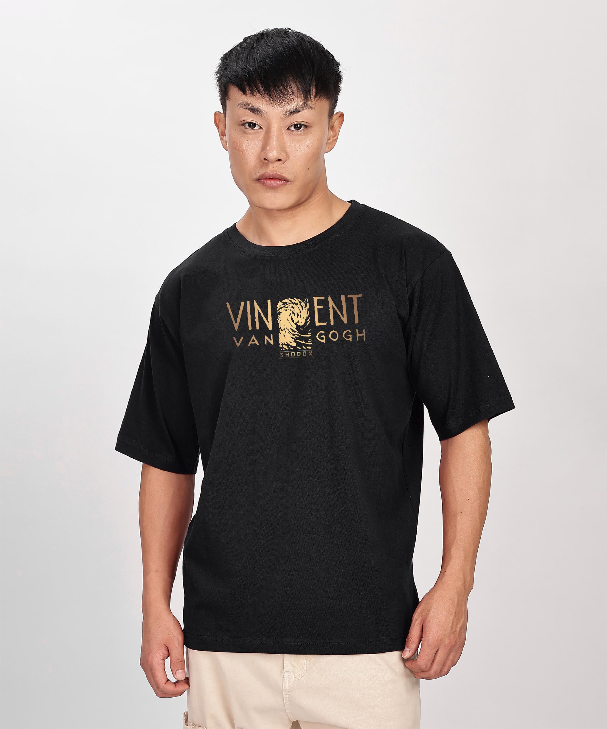 SHODOX® Camiseta antibacteriana 100% puro algodón lavado orgánico para hombre y mujer, estampado estético de gran tamaño, de alta calidad, cómodo, suave, menos pliegues, de gran tamaño