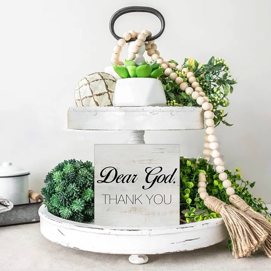 Amazon.com: Dear God Thank You Wooden Box Sign Desk Décor