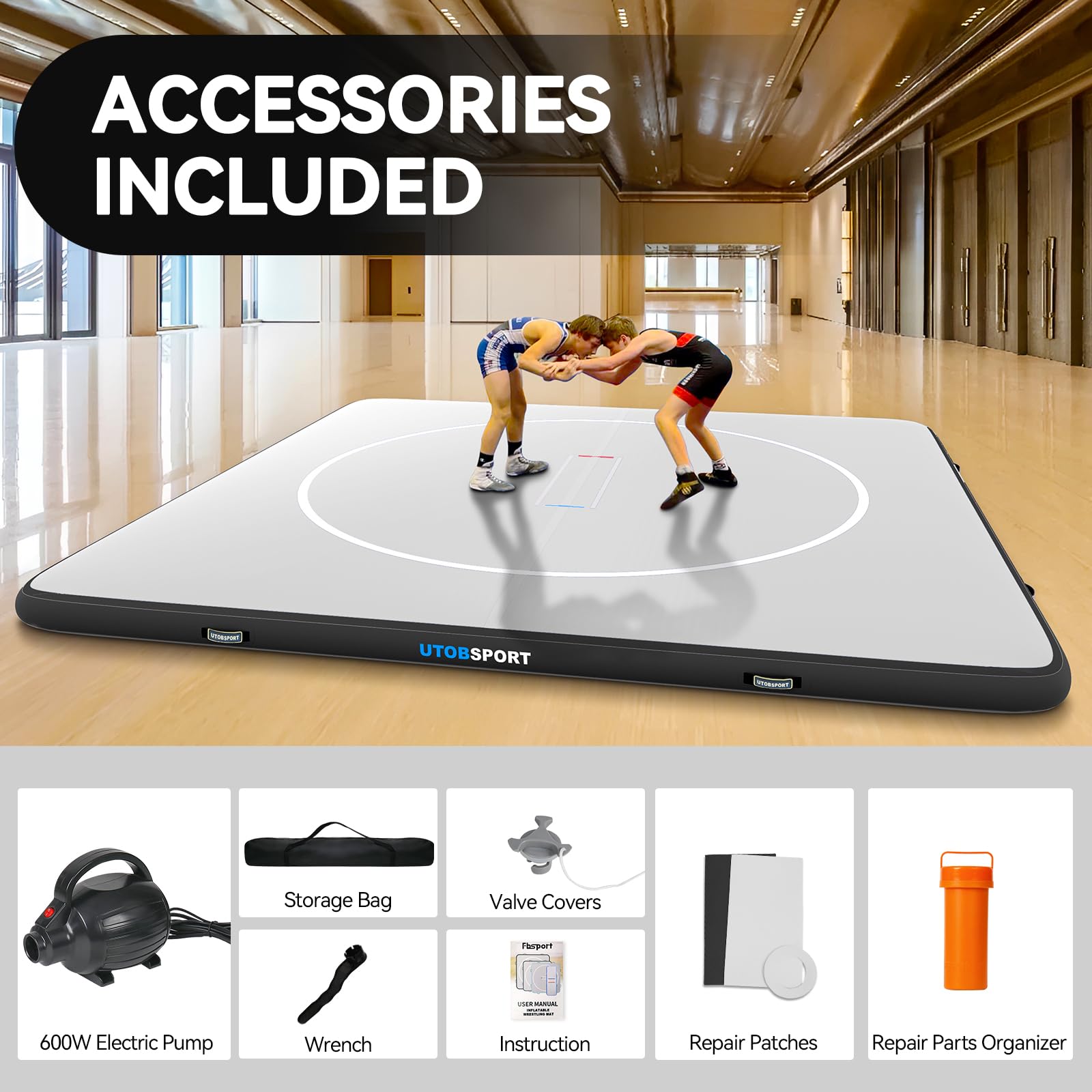 Amazon | 空気注入式レスリングマット 13x13フィート 柔術マット