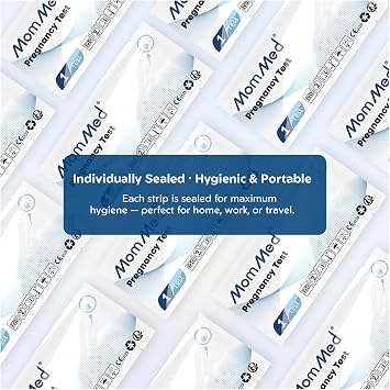 MOMMED Pregnancy Tests(25 MIU/ml), 25 X Pregnancy Test Strips with 25 X Urine Cups, HCG Test Strips Over 99% Accuracy, Individually Packed, Result as Fast as 5 Minutes