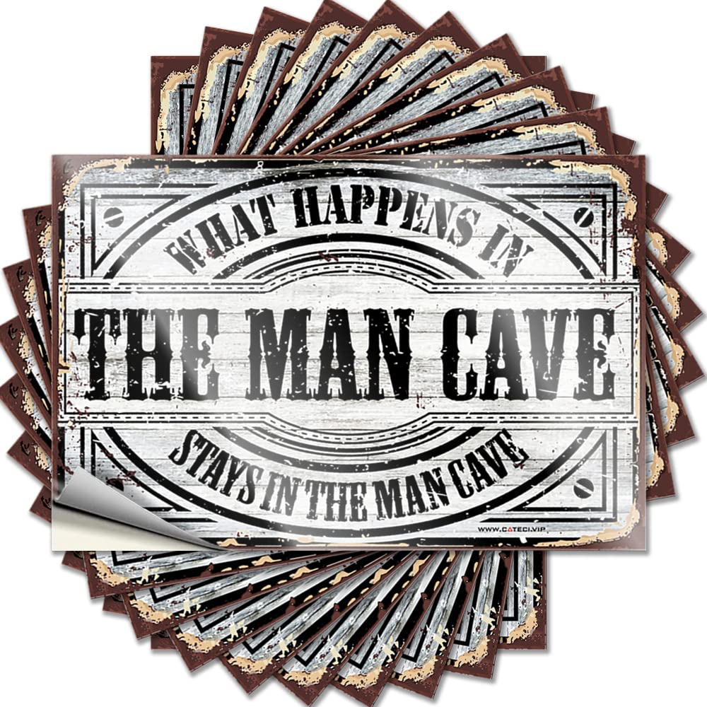 Saying Modern Vinyl Sticker | What Happens in The Man Cave Stays in The Man Cave New for Coffee Use(6X9CM)