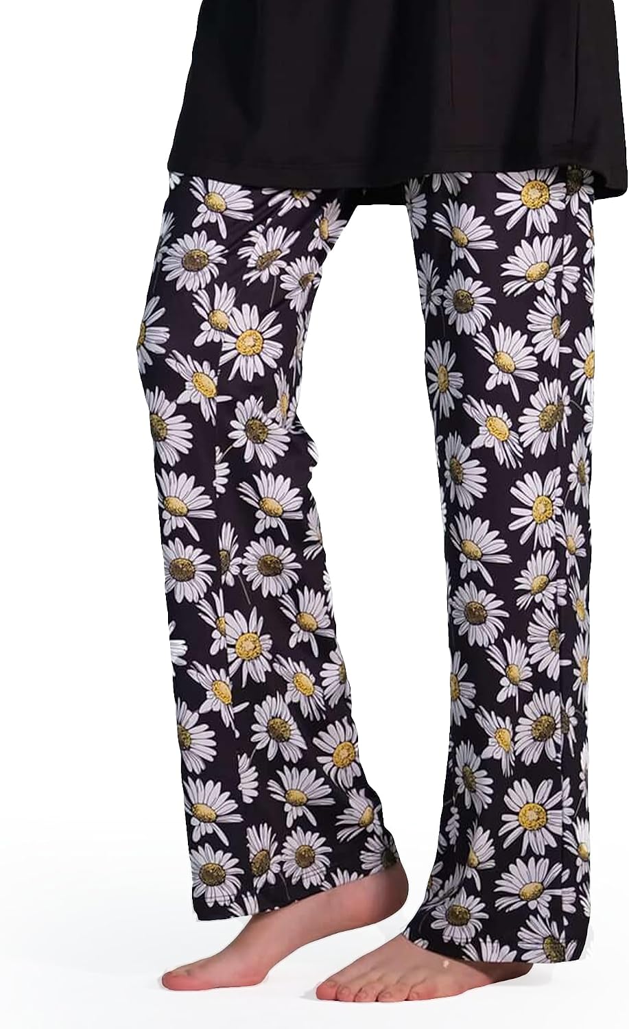 Long Modest Swimsuits for Women Pants | Swim Pant | Sea Pants That You can Combine with Your Swimsuits | Long Beach Pant (US, Alpha, Medium, Regular, Regular, Standard, Black/White/Yellow)