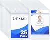 Vertical Badge Holder Clear Plastic Name Tag Holders Waterproof Resealable Zip ID Card Holder for Nurses, Office and School, Fits ID Card/Credit Card/Student Card by ZHEGUI (25 Pack, Vertical 2.4x3.6)