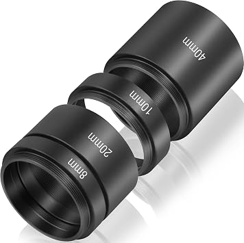 Alstar الفلكية T2- تمديد مجموعة أنابيب للكاميرات والعدسات - الطول 8 مم 10 مم 20 مم 40 مم - M42x0.75 على كلا الجانبين