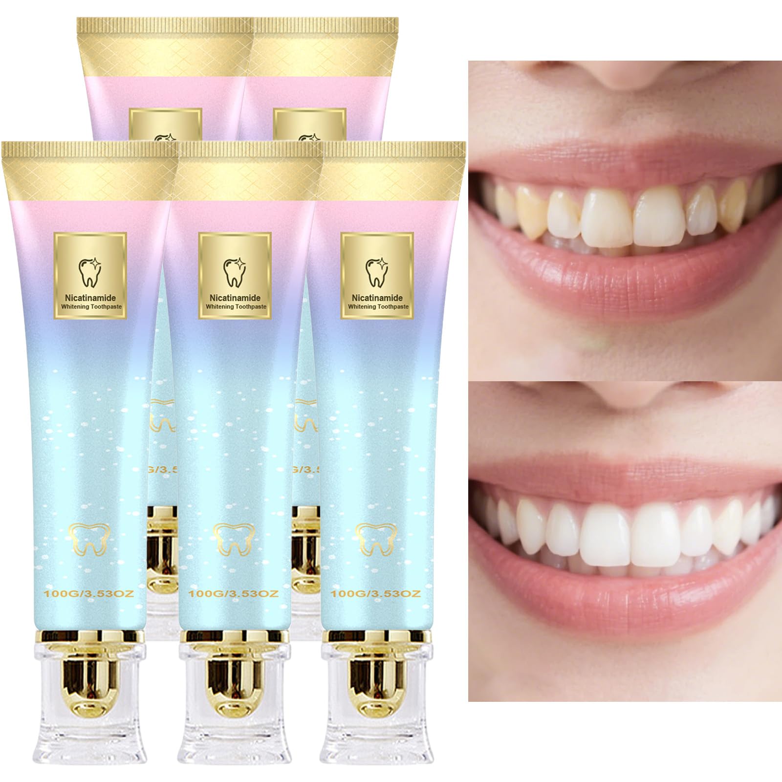 Dentifrice blanchissant à la niacinamide, haleine fraîche (5PCS)