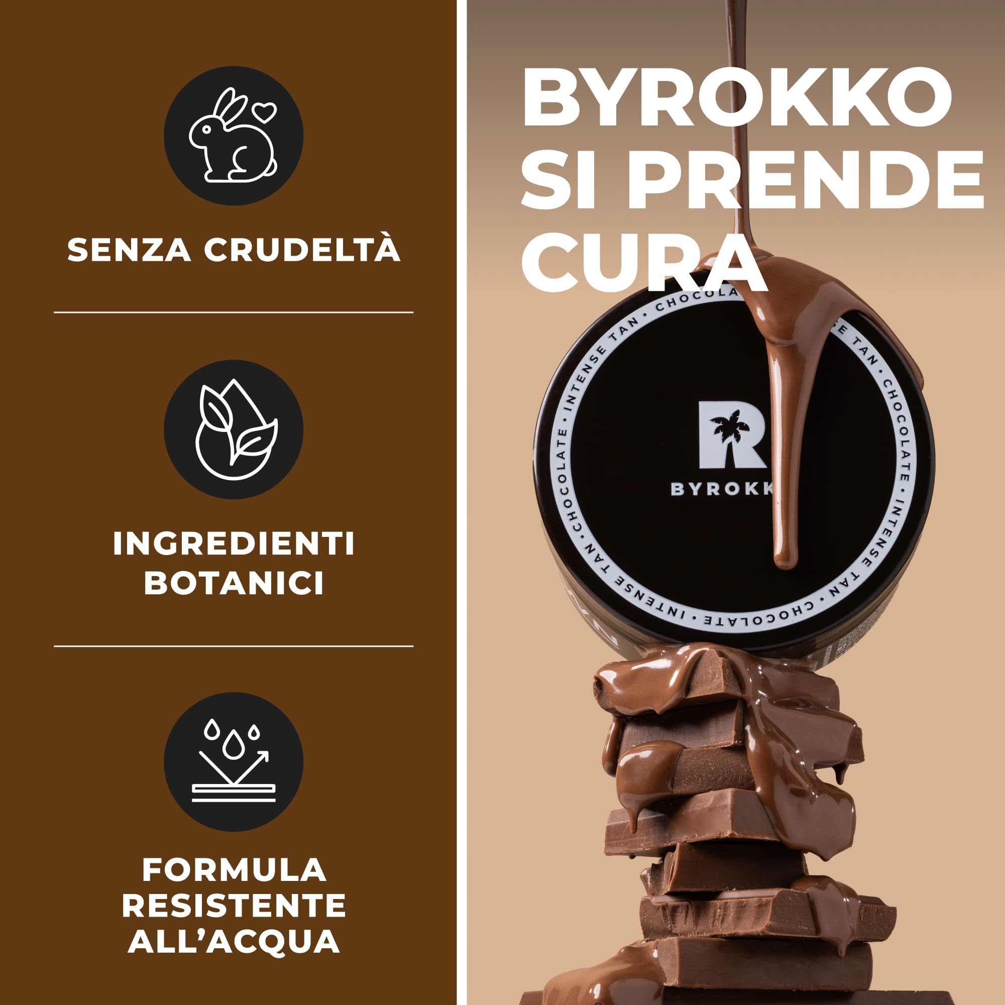 BYROKKO Shine Brown Crema Acceleratore Abbronzante Al Cioccolato (200 ml), Rapida Super XXL Per Un'abbronzatura Intensa, Efficace Sotto Lettini E Sole All'aperto