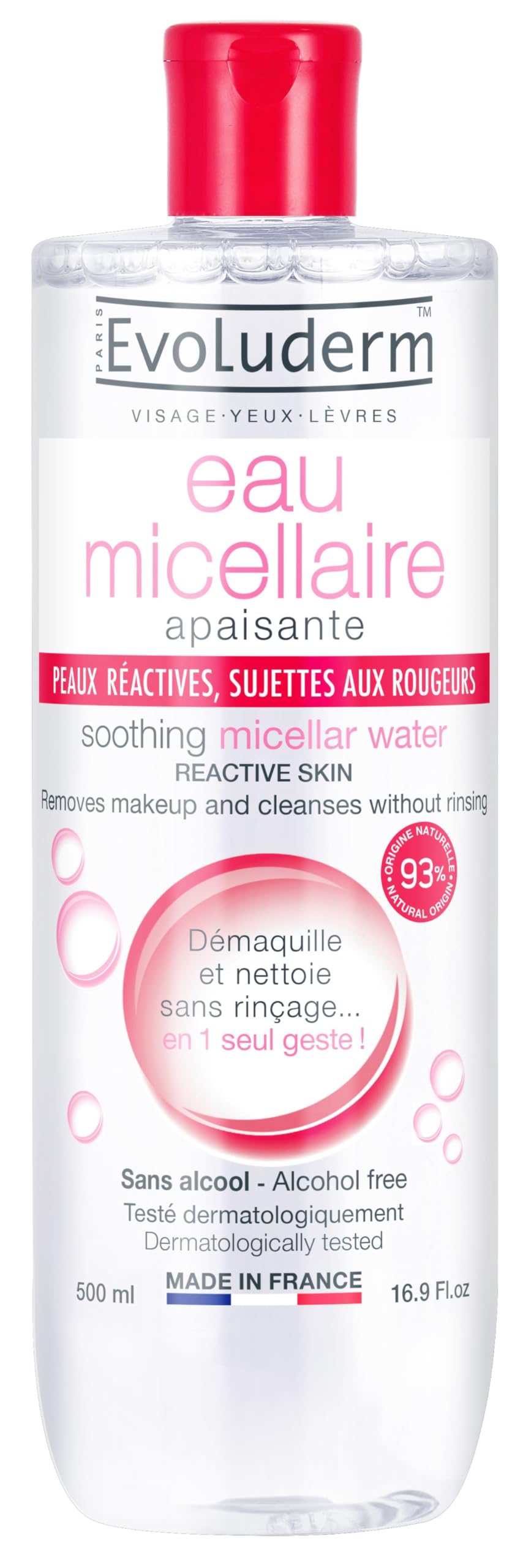 Evoluderm Micellar Water For Reactive Skin 500 ml | Soothing Makeup Remover | Alcohol & Paraben Free-image-11