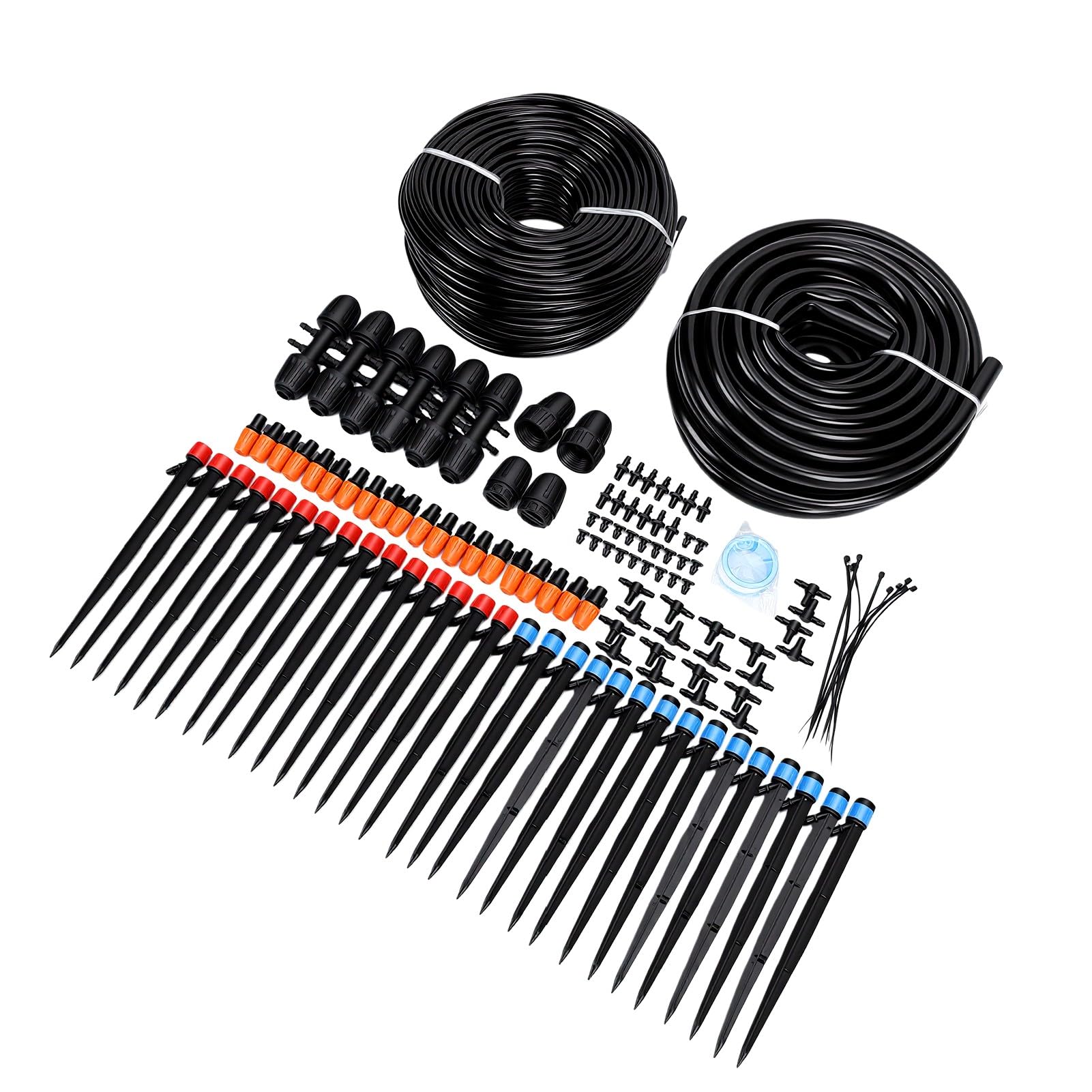 Luocute di Irrigazione a Goccia, con Gocciolatori Regolabili | Kit di irrigazione da giardino a connessione rapida, per serra, aiuola rialzata, pianta in vaso