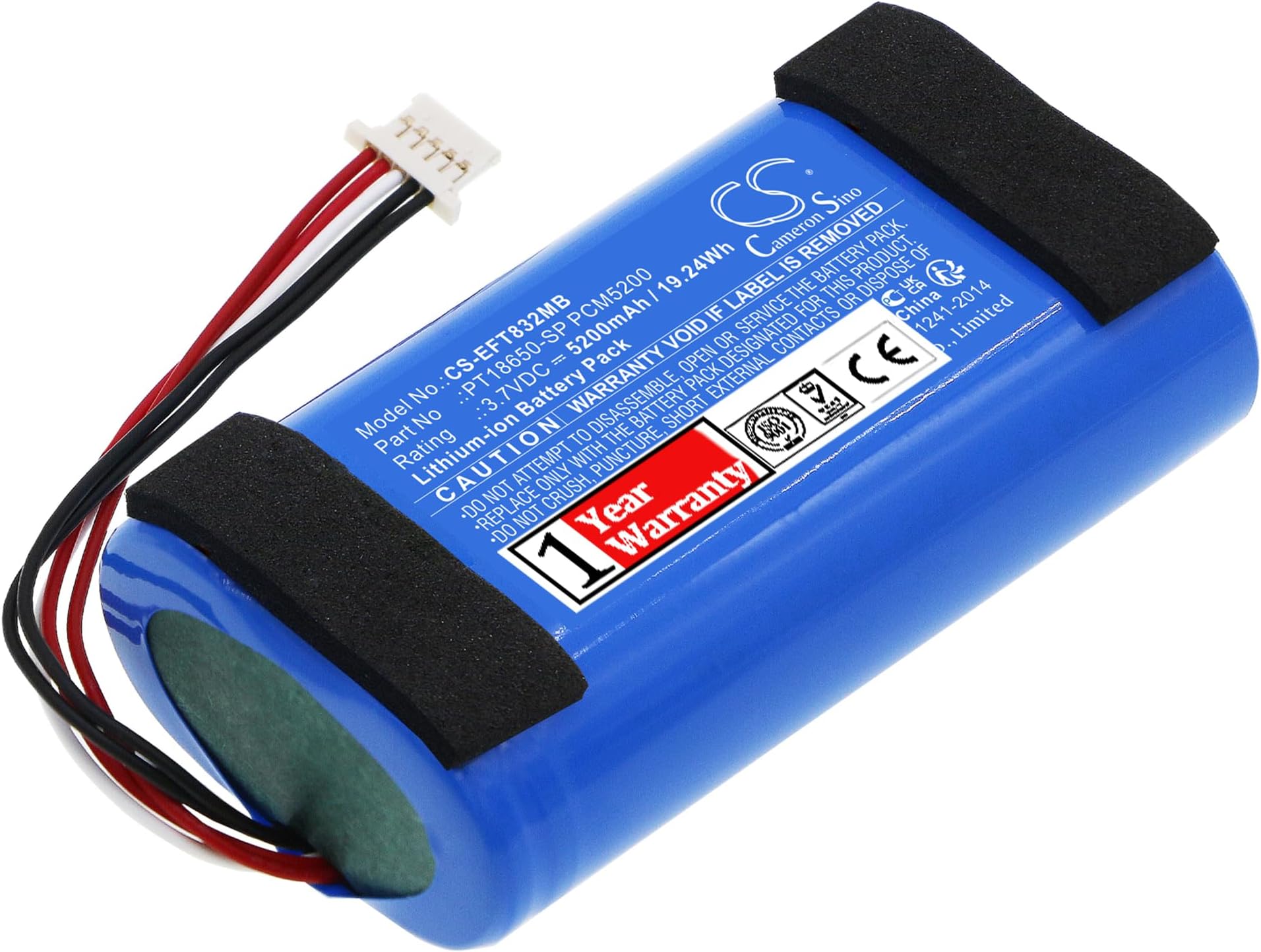 5200mAh Battery Replacement for Spaceview Pro Baby cam T8321-M PT18650-SP PCM5200