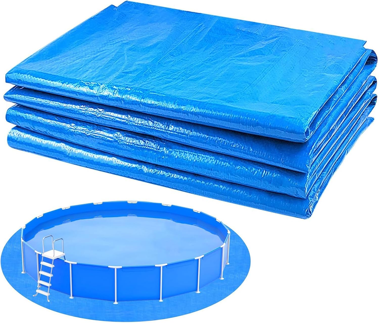 Round Pool Ground Mat, Pool Liner Pad for Ground Round Pool, Thicker Swimming Pool Ground Cloth for Puncture Protection, Tarp for Under Pool Padding