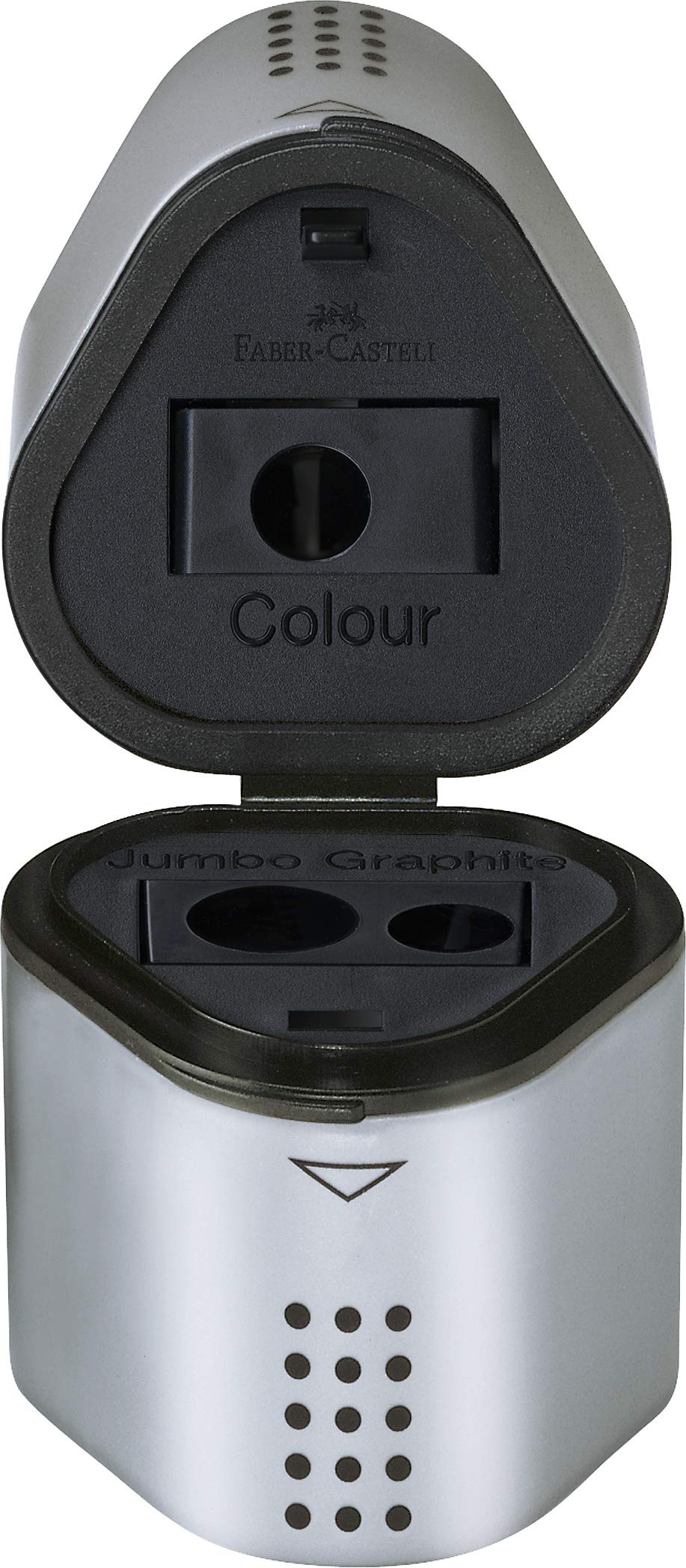 Faber-Castell 110024 Crayon de couleur Polychromos boîte métal de 24 pièces & 183800 Taille-crayon GRIP 2001 Trio argent