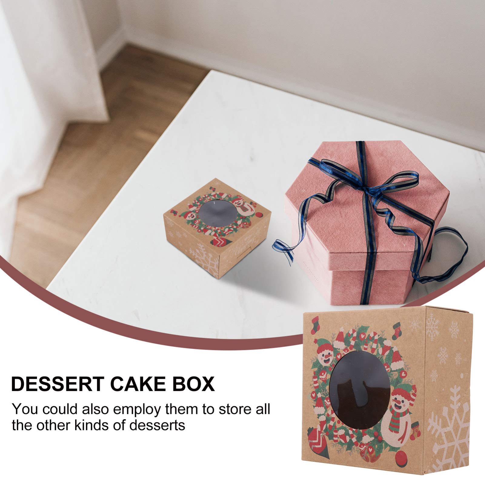 YARNOW 12 Pezzi Scatole per Dolci di Natale con Finestra Trasparente Facili da Usare per Occasioni Speciali e Pasticcerie Stili multipli