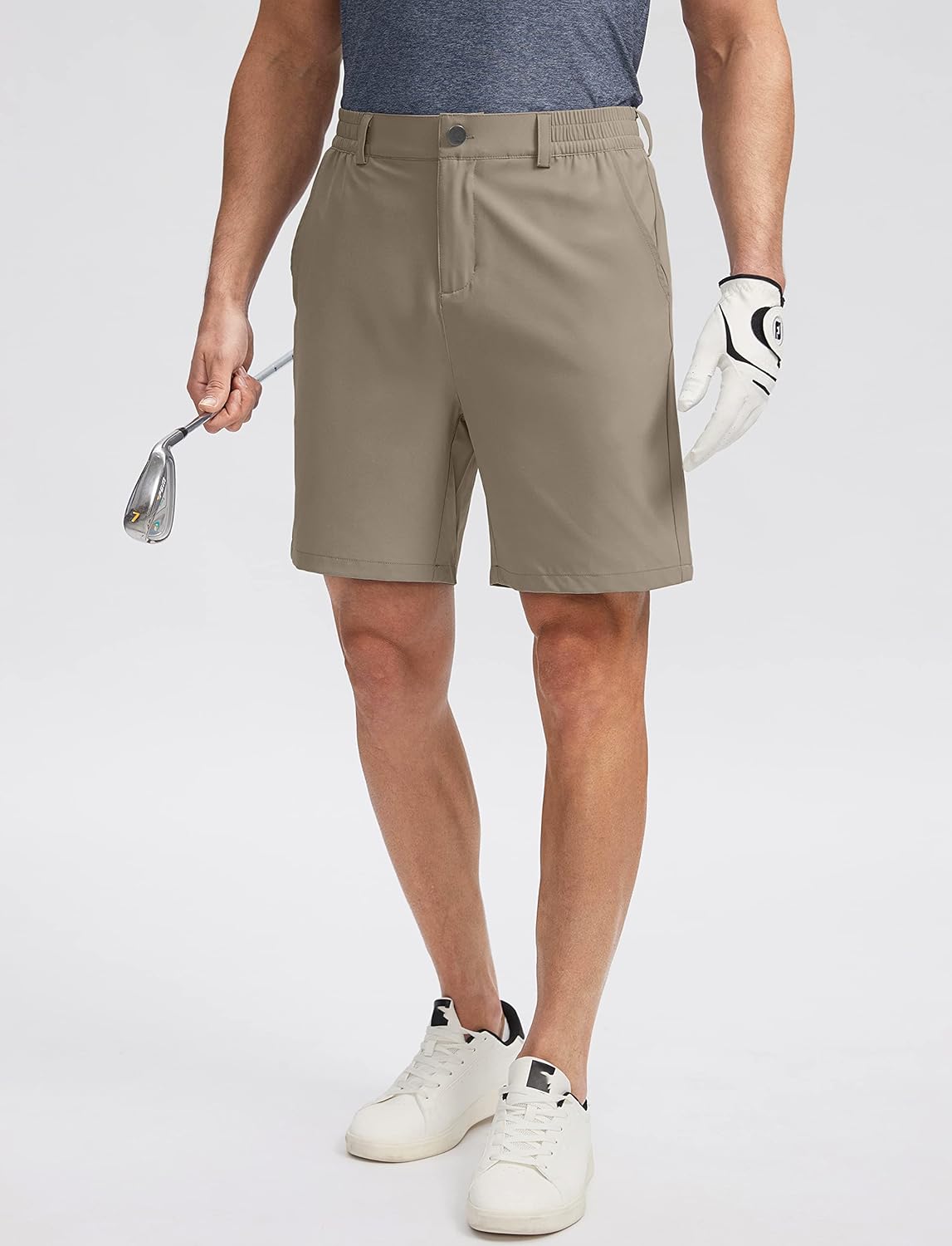 Soothfeel Men's Golf Shorts with 5 Pockets 7 Inch Stretch Lightweight Quick Dry Hiking Casual Work Dress Shorts for Men - Image 3