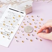 Vista 5 de 40 cuentas de tapón de 5/6/7/0.315 in, cuentas espaciadoras de silicona de latón con goma en el interior, cierres ajustables, cuentas sueltas