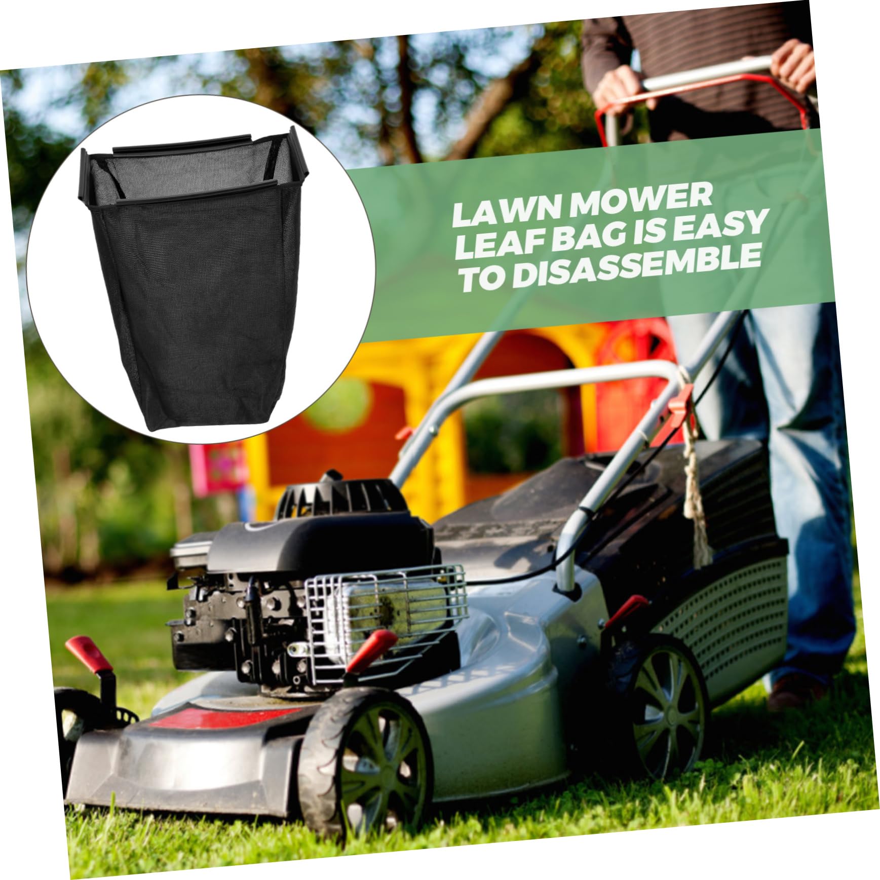 Paquet de Ramassage D’herbe en Nylon Noir pour Tondeuse à Gazon