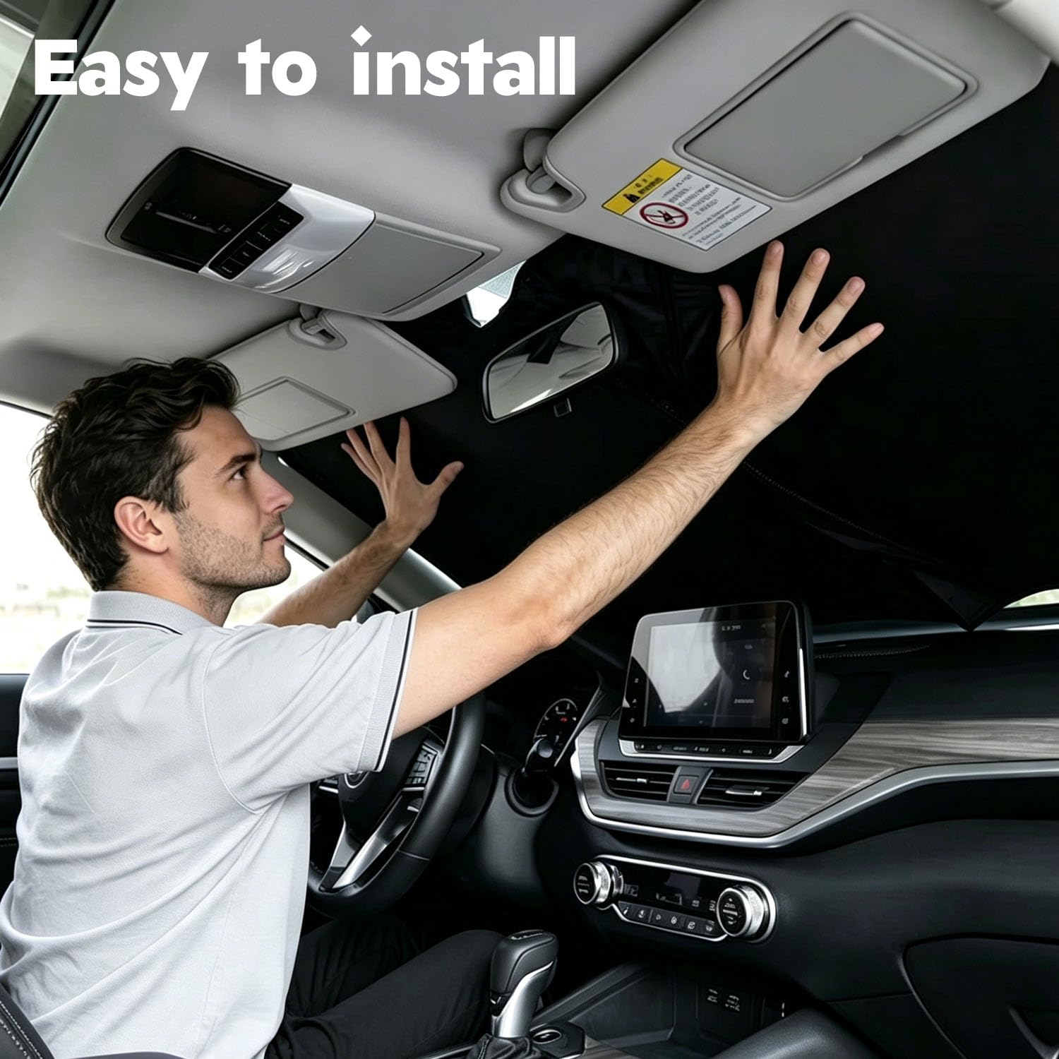 Parasole Auto Parabrezza 142x80cm,Parasole Auto Parabrezza Interno Universale Ripiegabile,Contro i Raggi UV Protezione dalla Polvere,Adatto Alla Maggior Parte di Auto, SUV e Furgoni