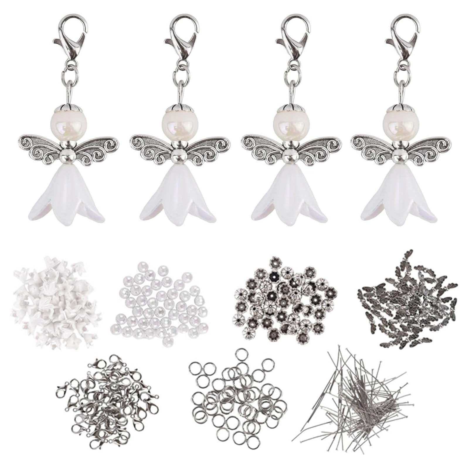 WEDAMOO Ángel De La Guarda, Juego De Llaveros 40 Piezas, Llavero Angel Boda Bautizo Para Recuerdos para Bodas, Bautizos, Partido