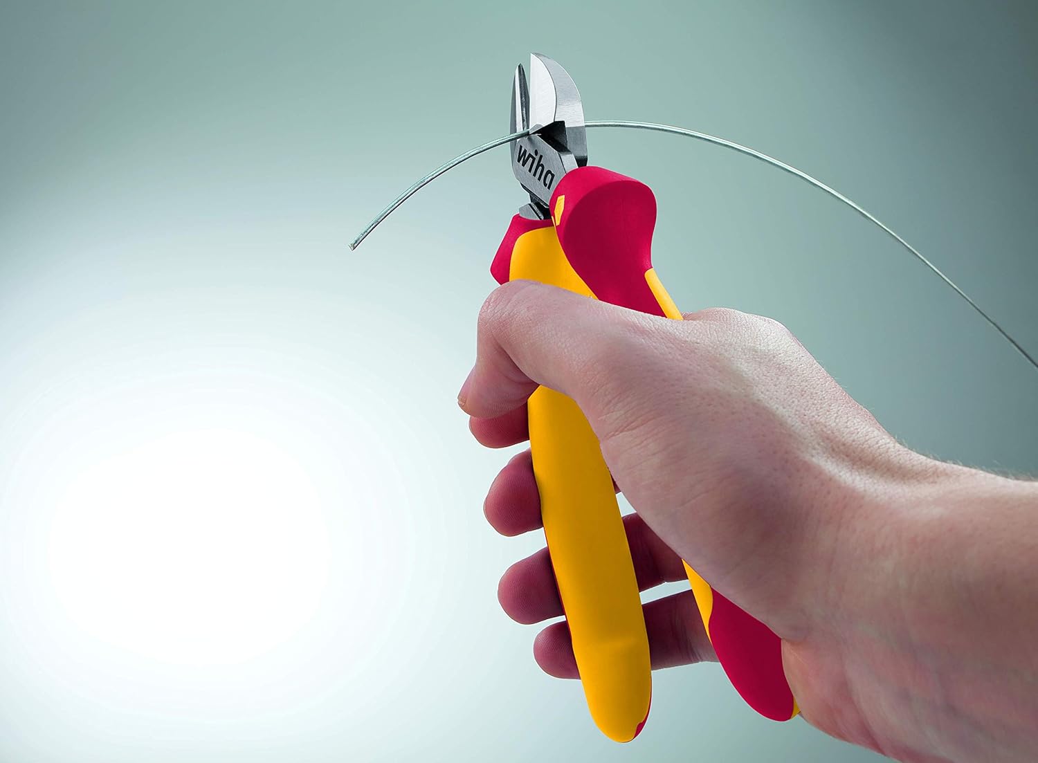 Wiha 43336 Industrial Electric with DynamicJoint Side Cutters, Red/Yellow, 160 mm