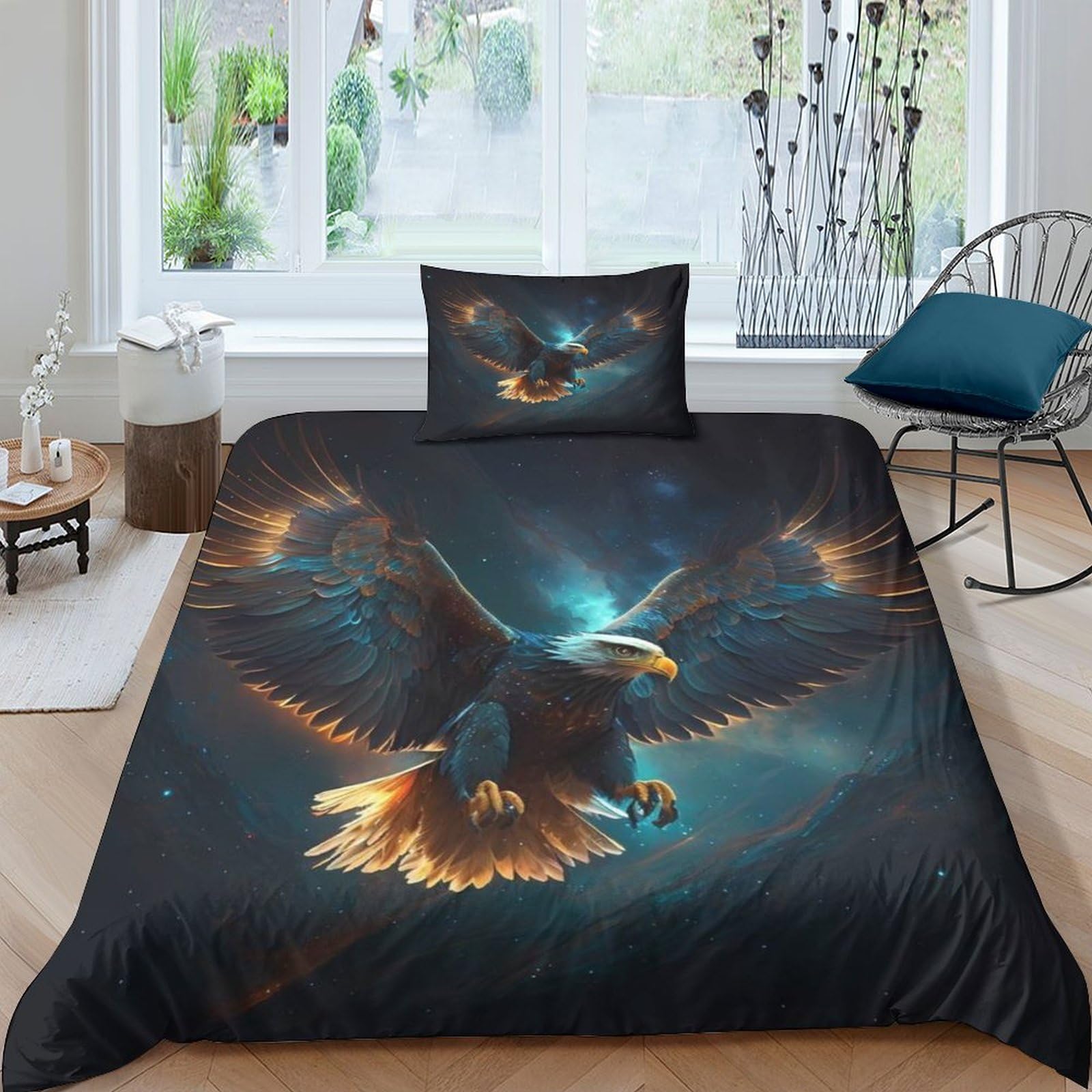 Parure de lit 3D Wild Animal avec housse de couette 135x200cm et taie d'oreiller pour enfant