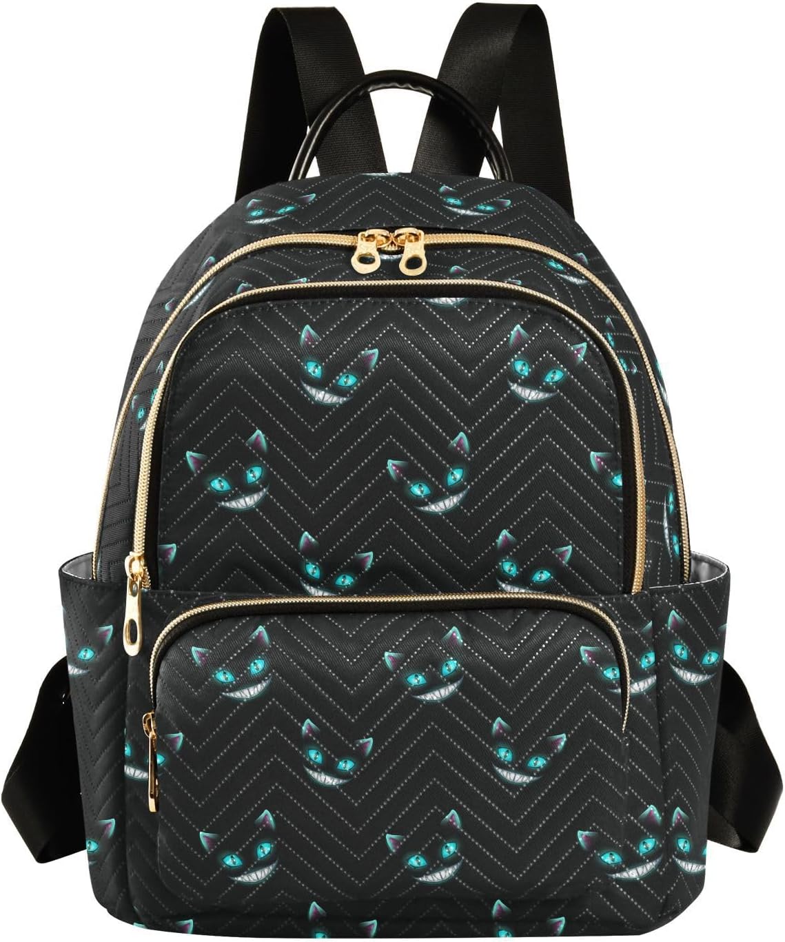 Cheshire Cat Texture Women's Quilted Backpack Casual Lightweight Backpack Ladies Fashion Travel Handbag Shoulder Bags M
