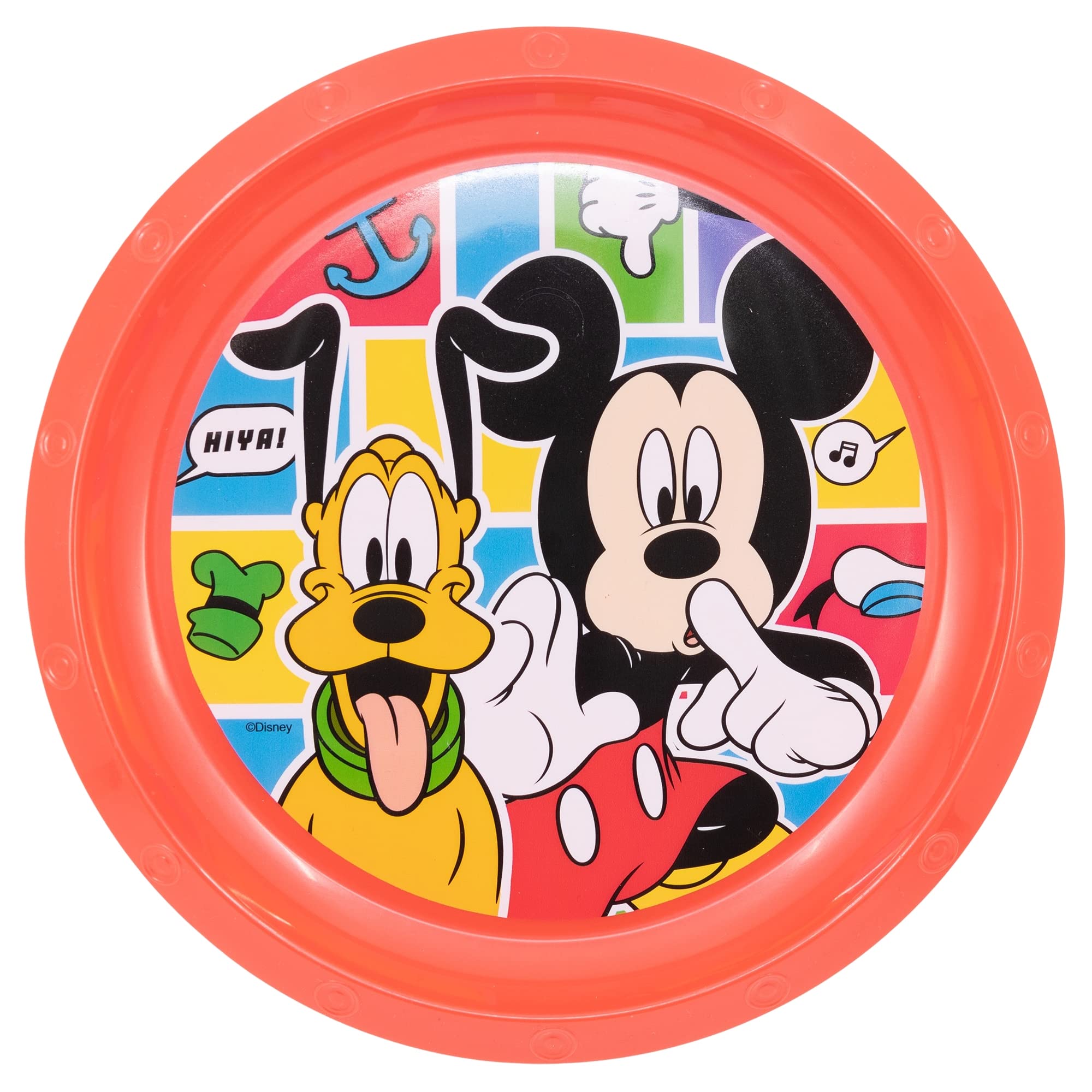 Stor Mickey Mouse Reusable Plastic Plate