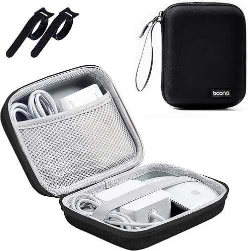 Miniatura 7 de HOMEGYMFREE Funda de carga para MacBook, organizador de cargador pequeño de 4.4 x 4.4 pulgadas, bolsa portátil de almacenamiento de viaje para
