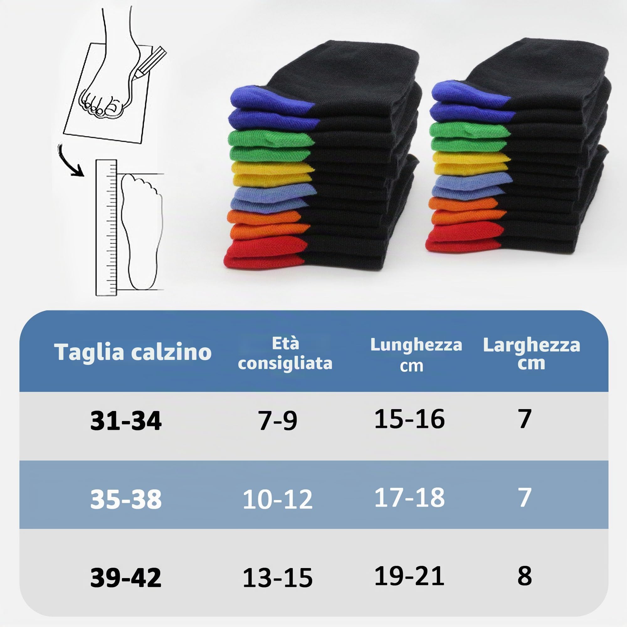 Uizuooy Calzini Bambini Calcio Cotone 12 Paia | Calzini Colorati in Puro Cotone per Bambini,Traspiranti,Calzini da Tennis, Adatti a Tutte le Attività Scolastiche