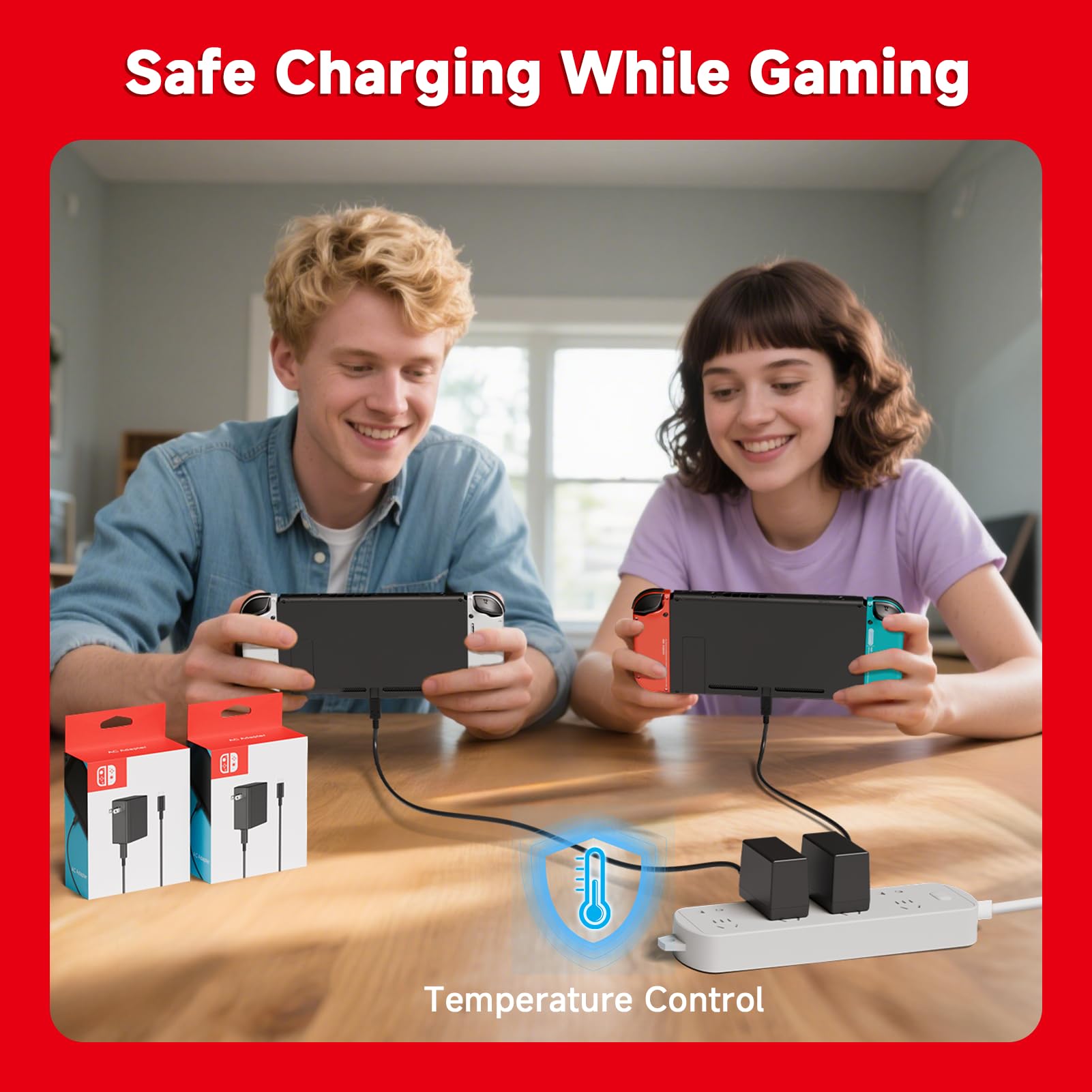 Charger for Nintendo Switch, 45W AC Adapter Fast Charging with 5ft Detachable USB C Cable, Compatible with Switch/OLED/Lite, Steam Deck, Support TV Mode, Original Quality