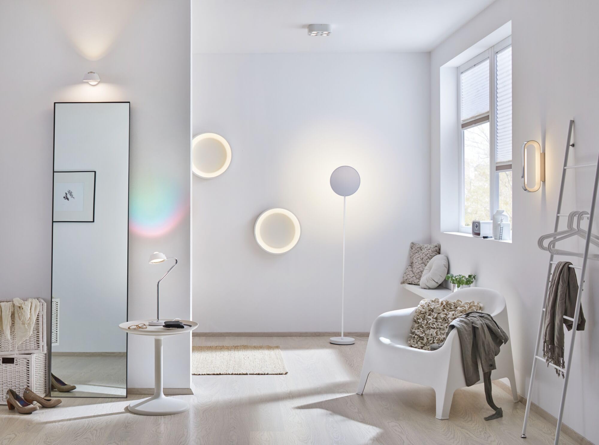 Paulmann 70946 Luminaria de techo LED WallCeiling Sabik IP44 230V redonda incl. 1x9 / 1x4 W regulable blanco mate lámpara de baño plástico 2700 K