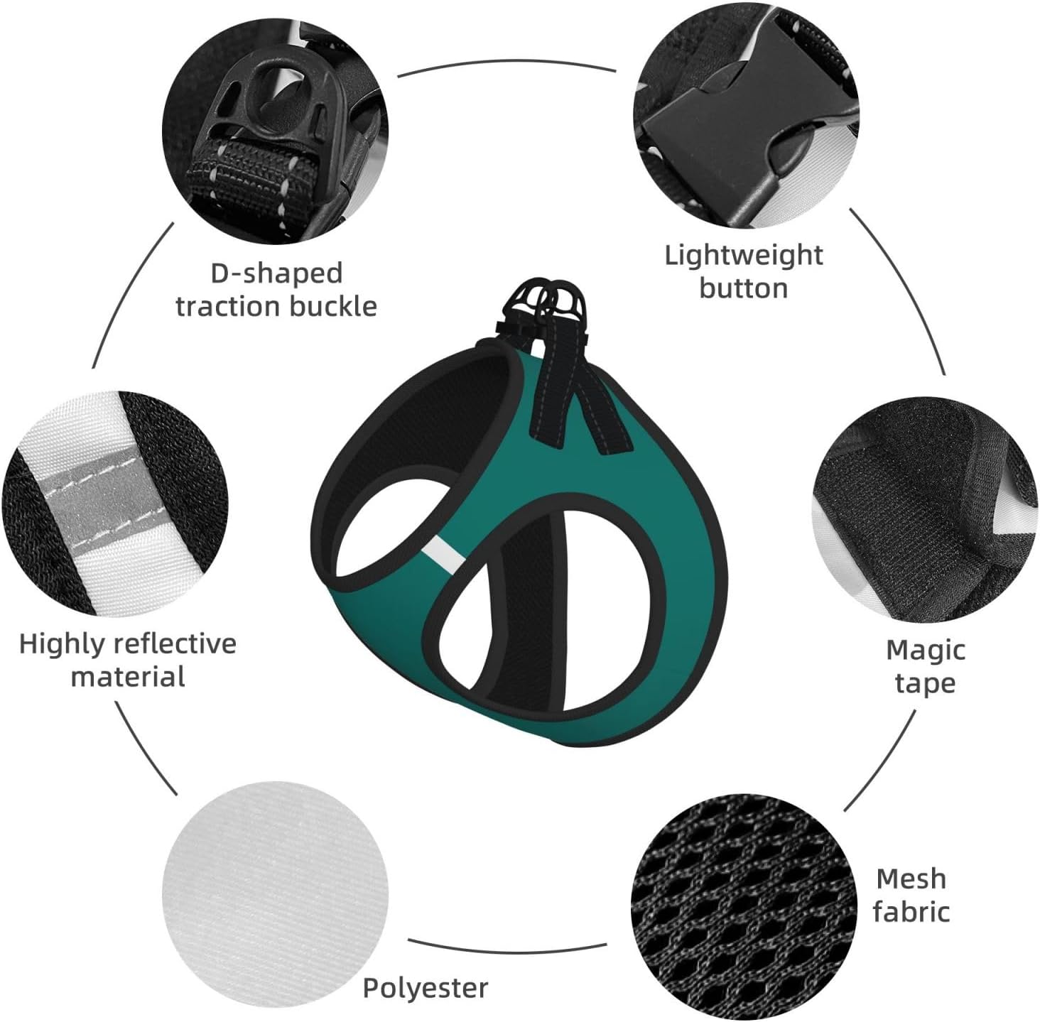 Natural Green Pet Vest Small Size Dog Harness and Leash Set for Training, Reflective & Adjustable Without Accessories Small