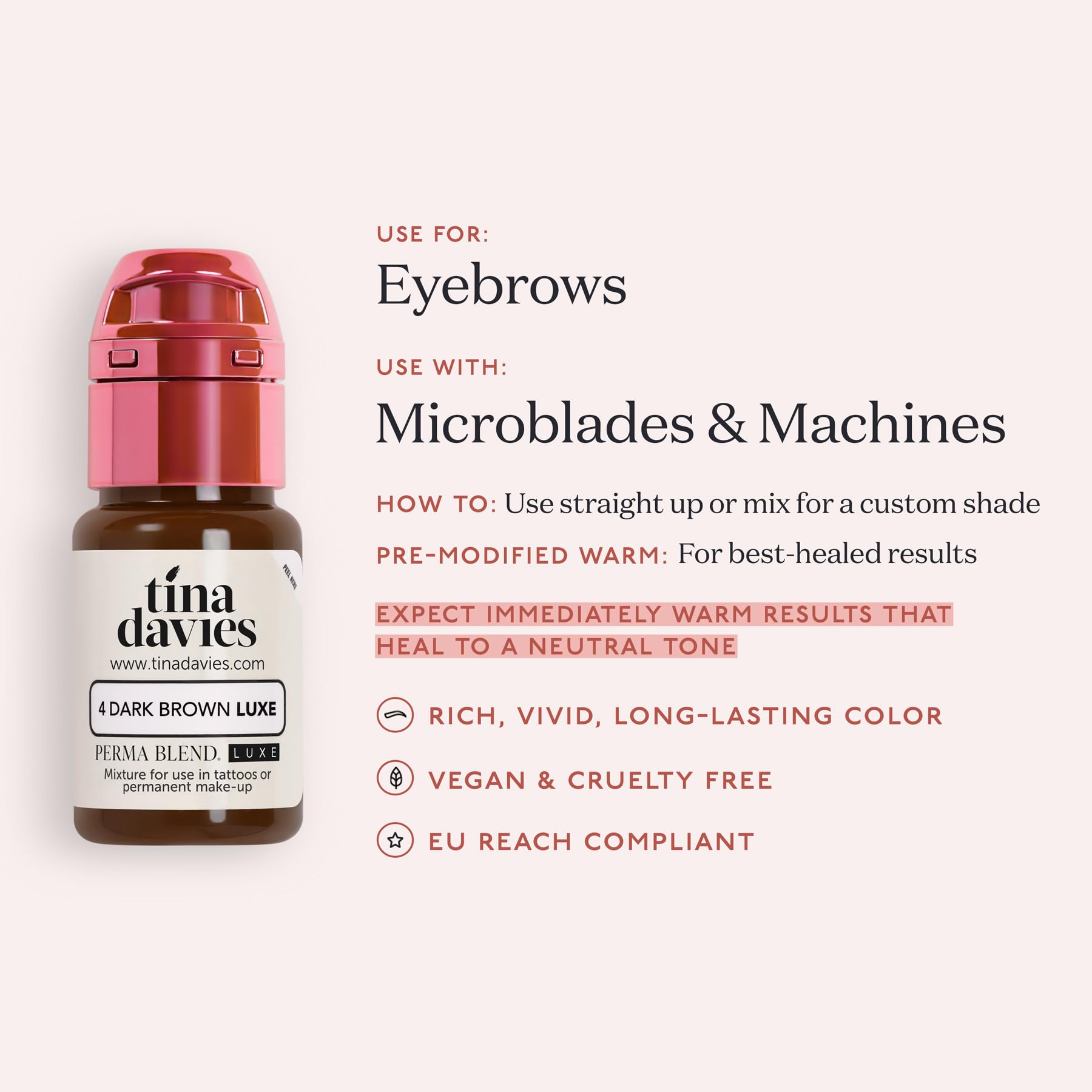 Tina Davies Professional X Perma Blend LUXE Brow Pigments - permanentny pigment do makijażu - I INK Brow Pigments LUXE (Dark Brown LUXE)