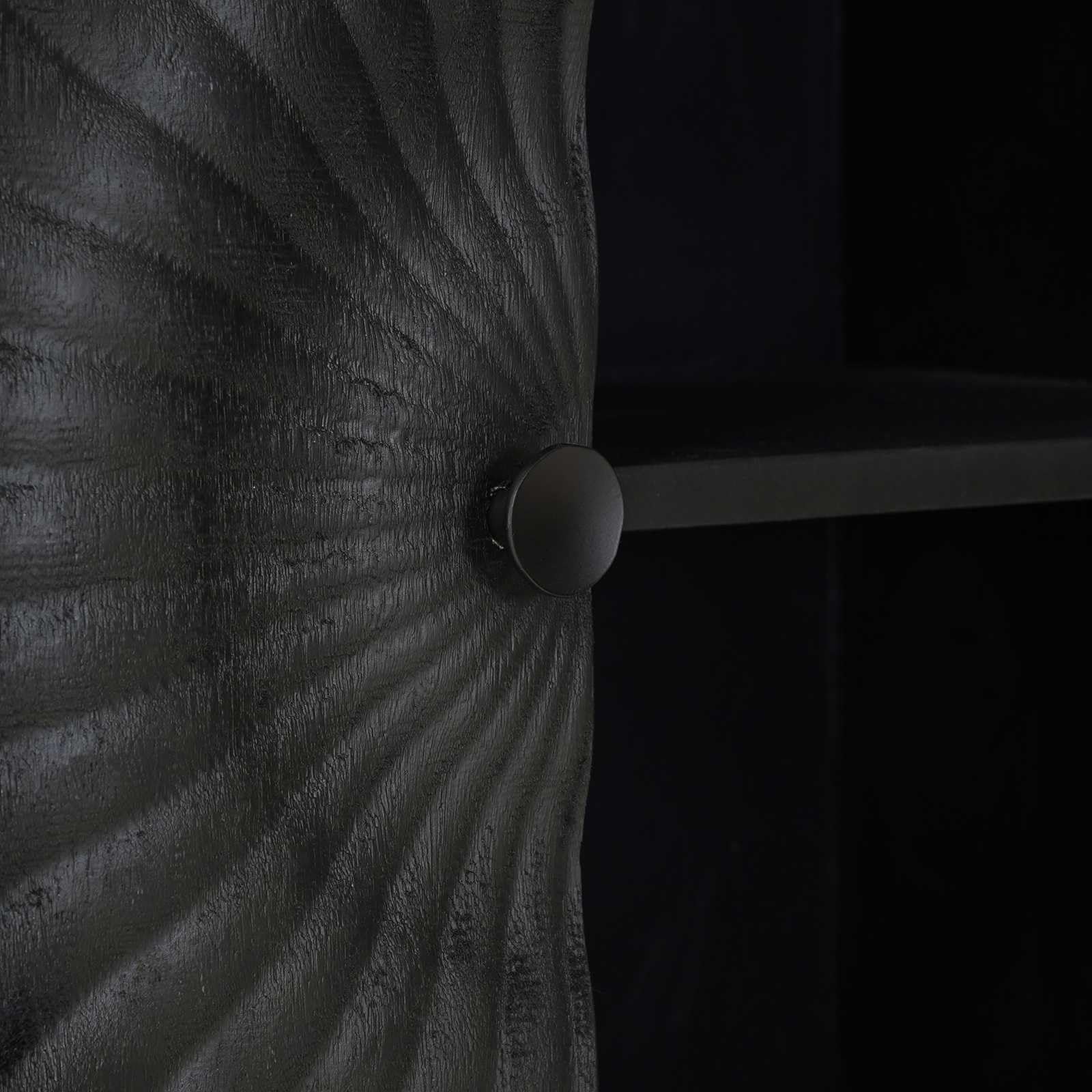 Kredenza czarny 105 x 30 x 68 cm | lite drewno mango, 2 drzwi, elegancki design, do salonu, jadalni, przedpokoju