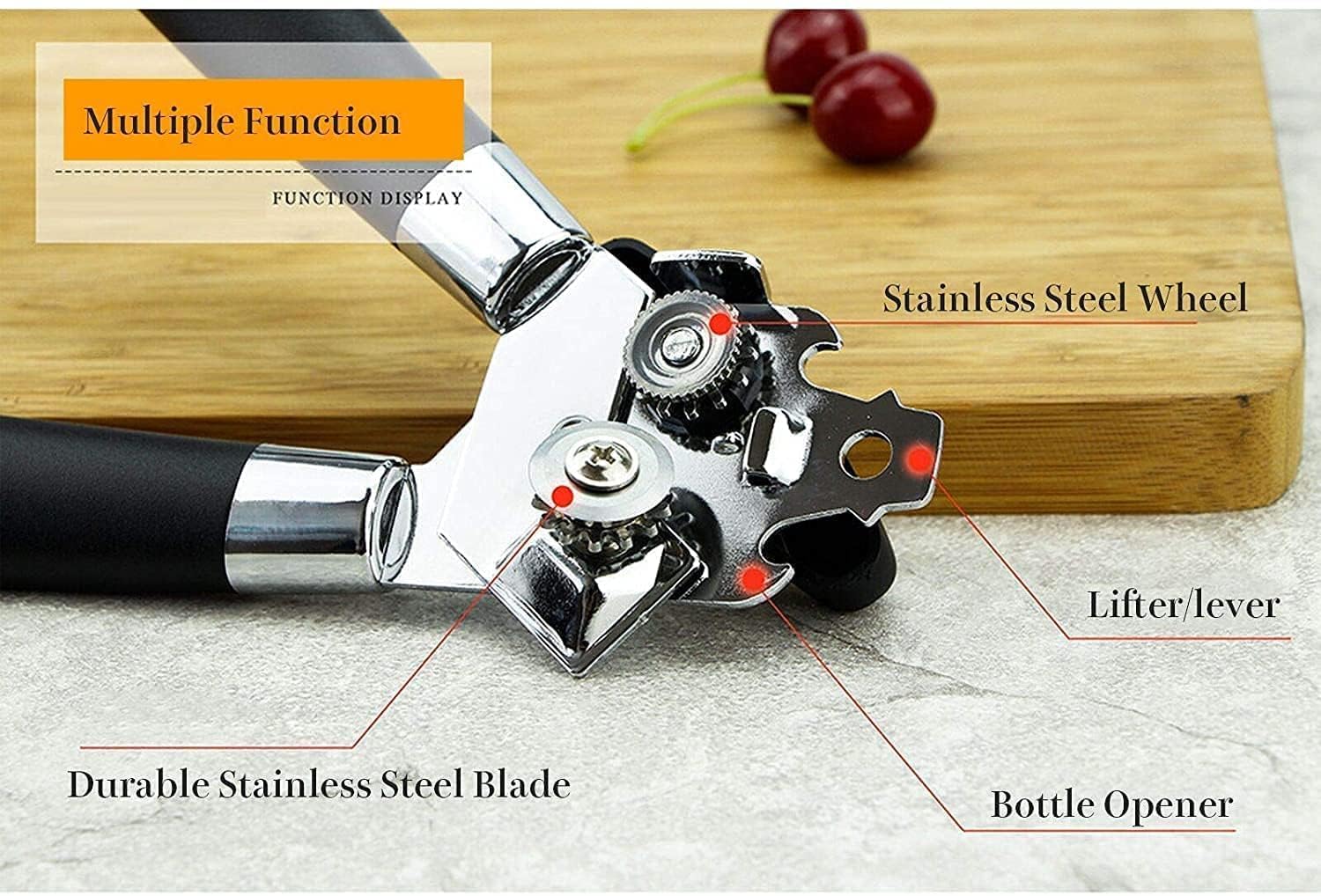 Eagle Enterprise Multipurpose Manual Can Opener and Bottle Opener, Tin Cutter with Smooth Edge Comfortable & Anti Slip Hand Grip Multi — Amazon image 6