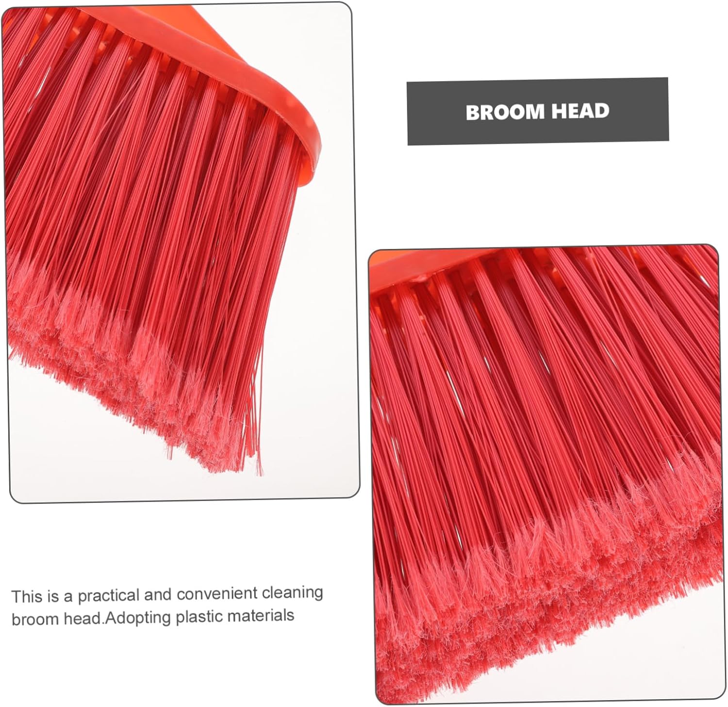 COLLBATH Replacement Broom Head Plastic Sweeper Broom Head Stiff Bristles for Kitchen Home