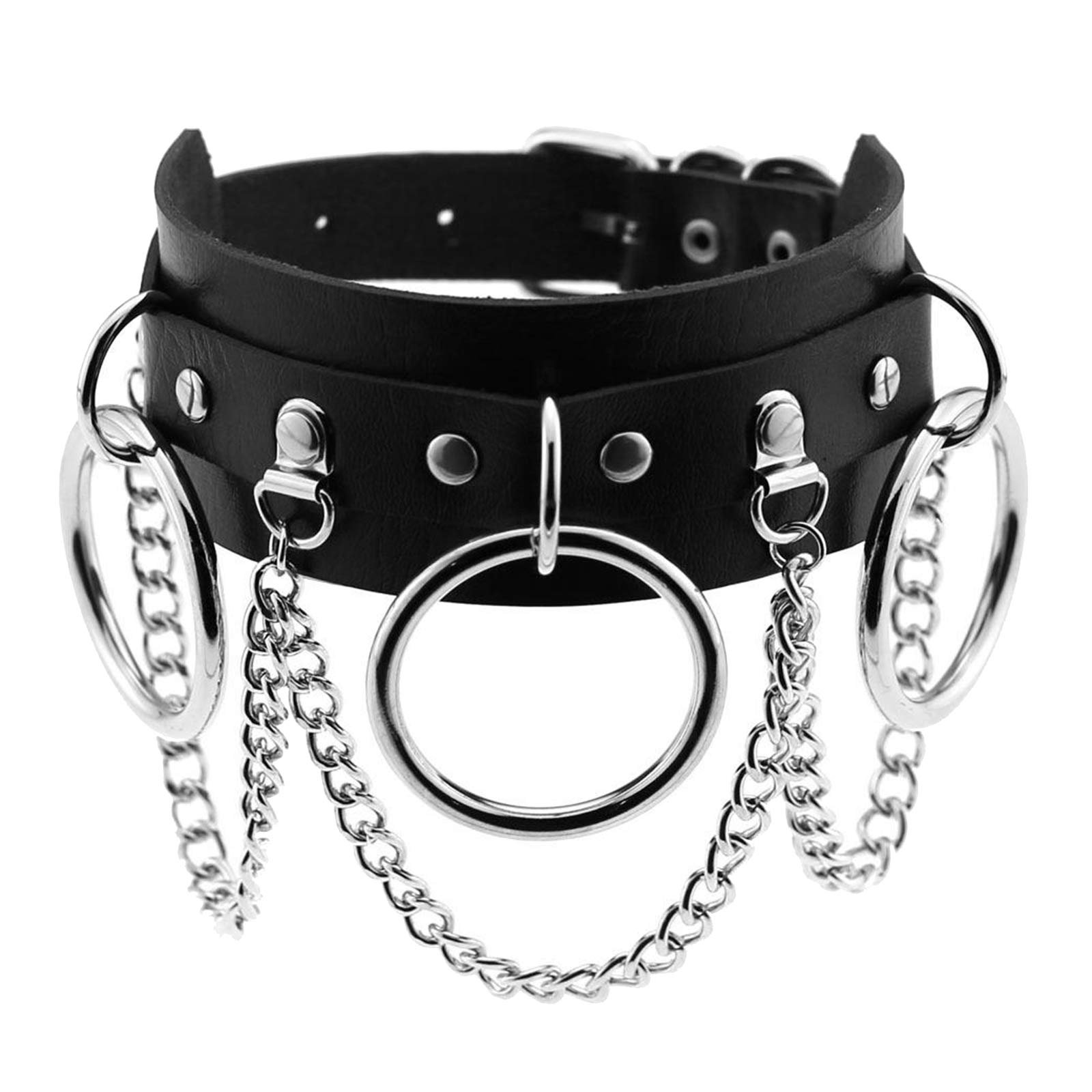 CALANDIS® PU Leather Choker Necklace Chain Collar Goth Punk Rock Necklace Decor Black (B09ZTYDQTH) Amazon Price History, Amazon Price Tracker