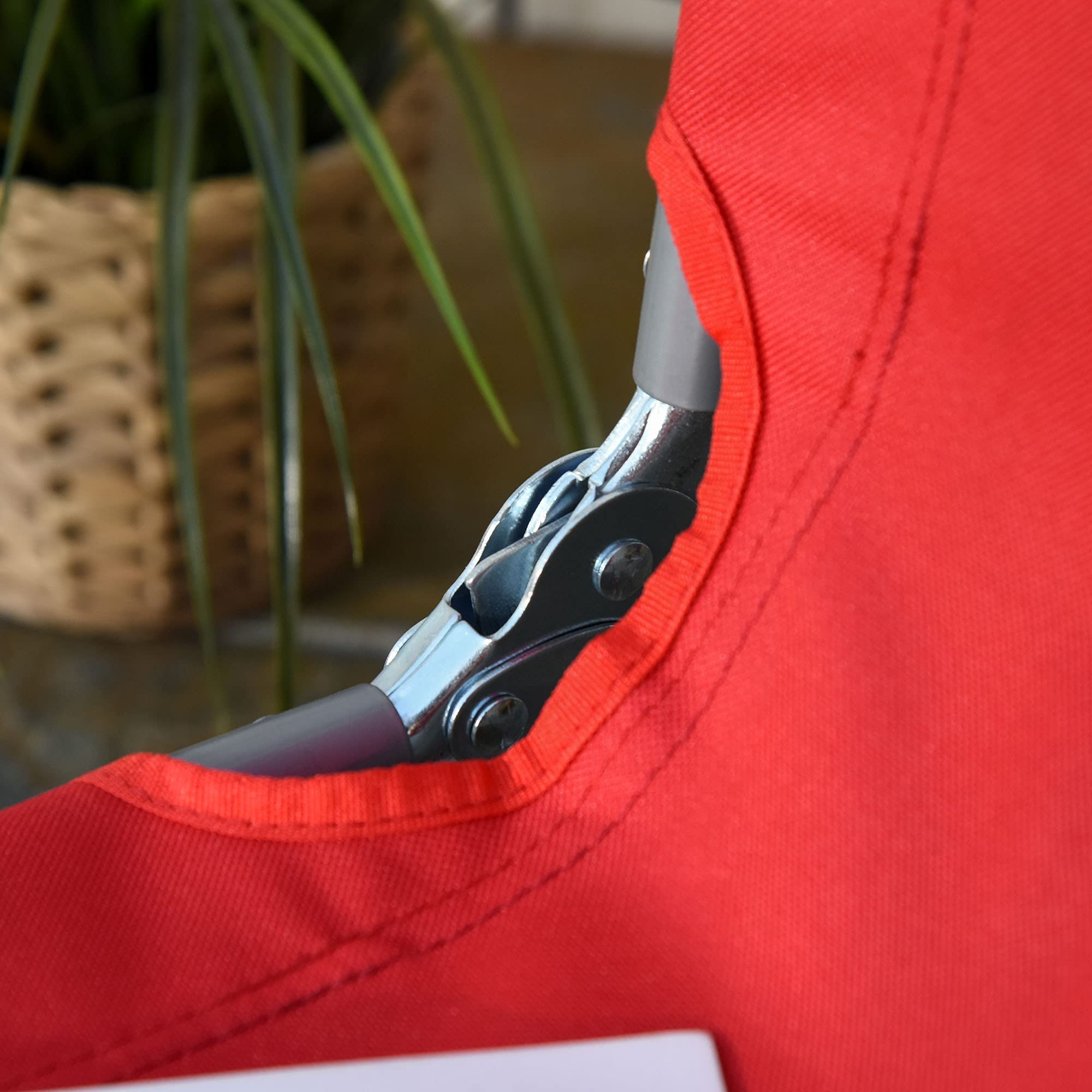 Outsunny Lettino Prendisole Pieghevole Reclinabile 187x55x24cm Rosso | Schienale su 5 Livelli, Sdraio da Spiaggia e Giardino, Struttura in Metallo e Tessuto Oxford, per Piscina
