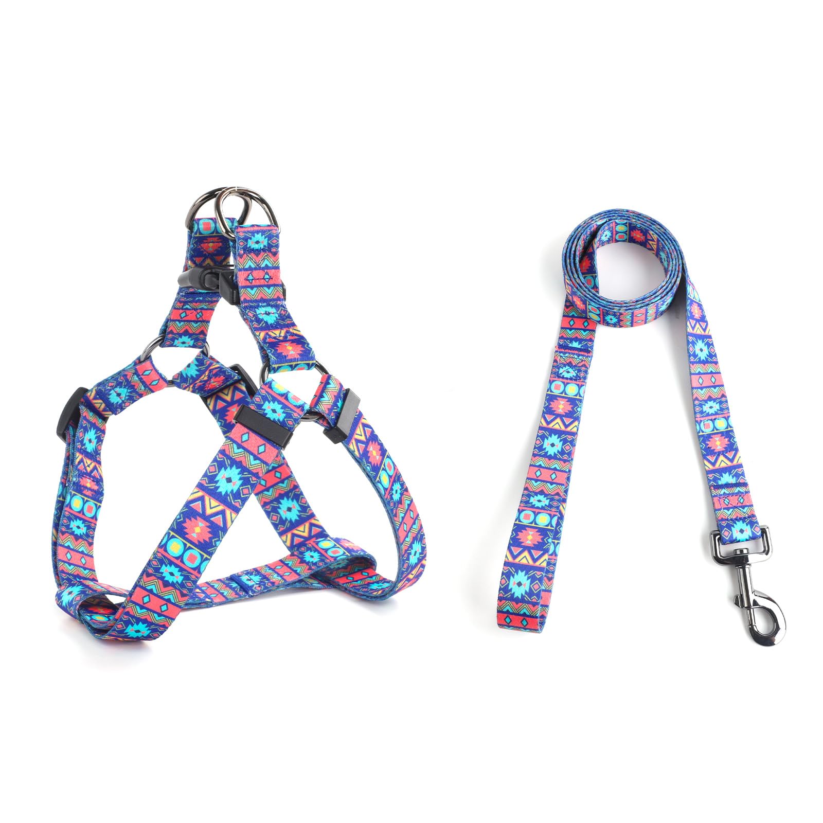 QQPETS Dog Harness Leash Set Adjustable Heavy Duty No Pull Halter Harnesses for Small Medium Large Breed Dogs Back Clip Anti-Twist Perfect for Walking