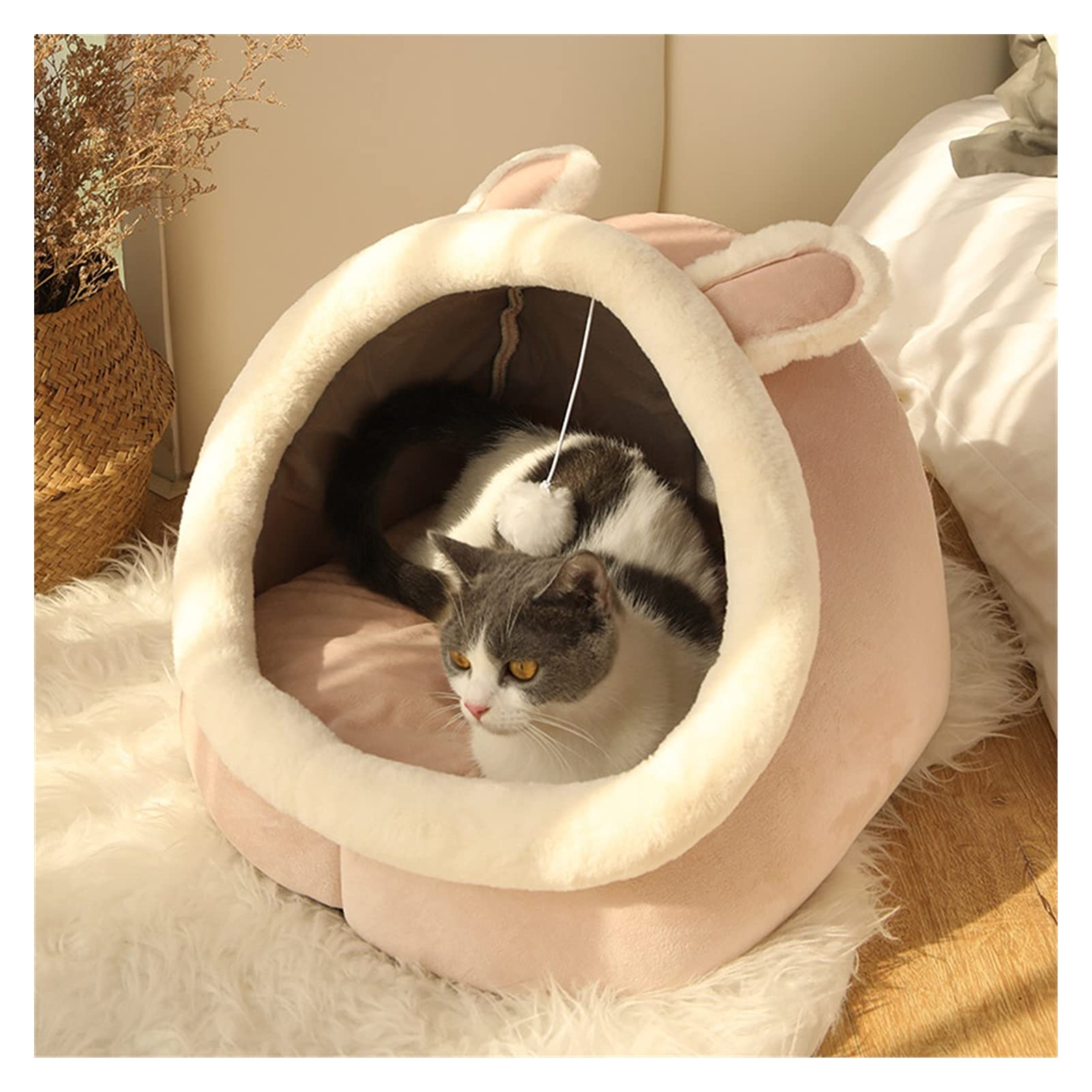 MAIYADUO - 2 in 1Kat Bed Mat 61x51 cm kattenbed hondenbed Kleine Hond slaapzak zacht pluche Wasbaar Huisdier Bed