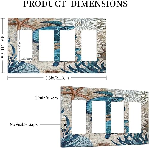 Miniatura 66 de Placa de pared dúplex de receptáculo de dispositivo de 1 gang de madera envejecida blanca gris con veta de tablón, cubierta de enchufe eléctrico de