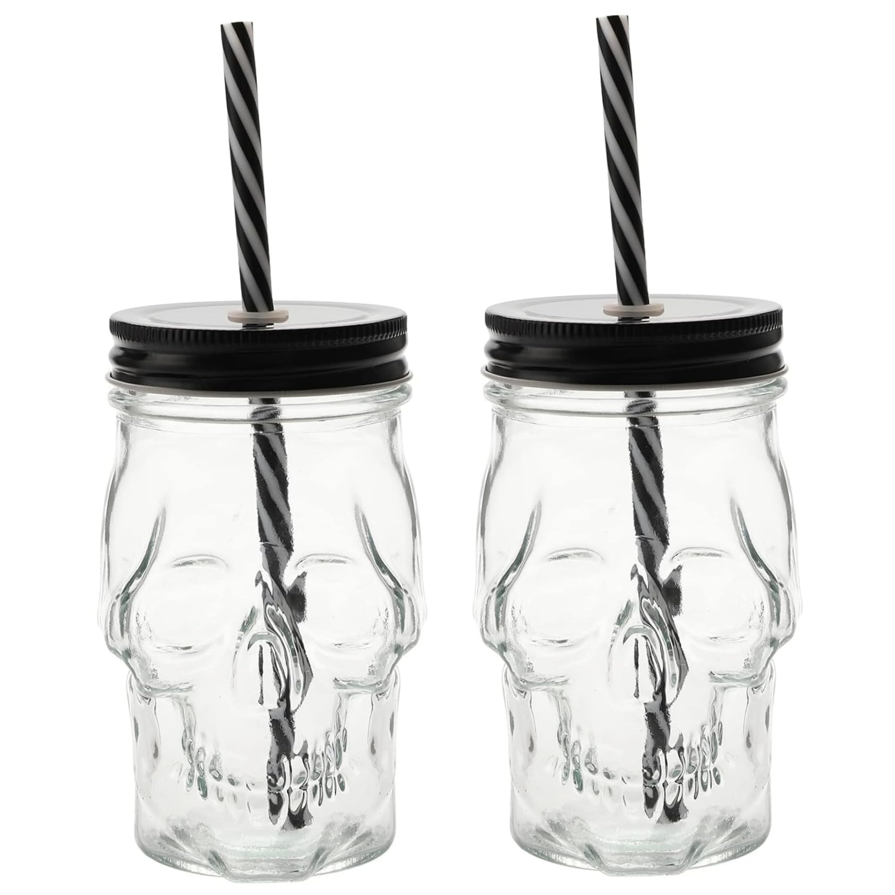 Tasse crâne en verre pour Halloween avec paille pour vos soirées cocktails