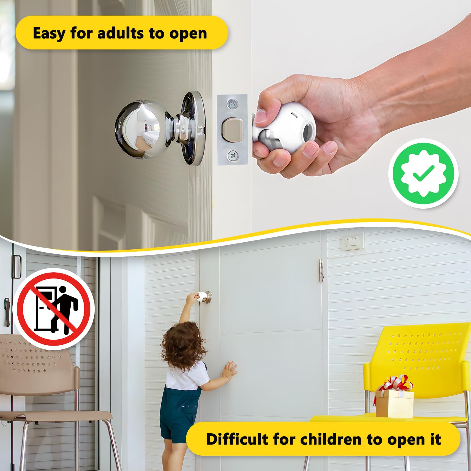 Cubierta de seguridad para perilla de puerta para niños (paquete de 4)