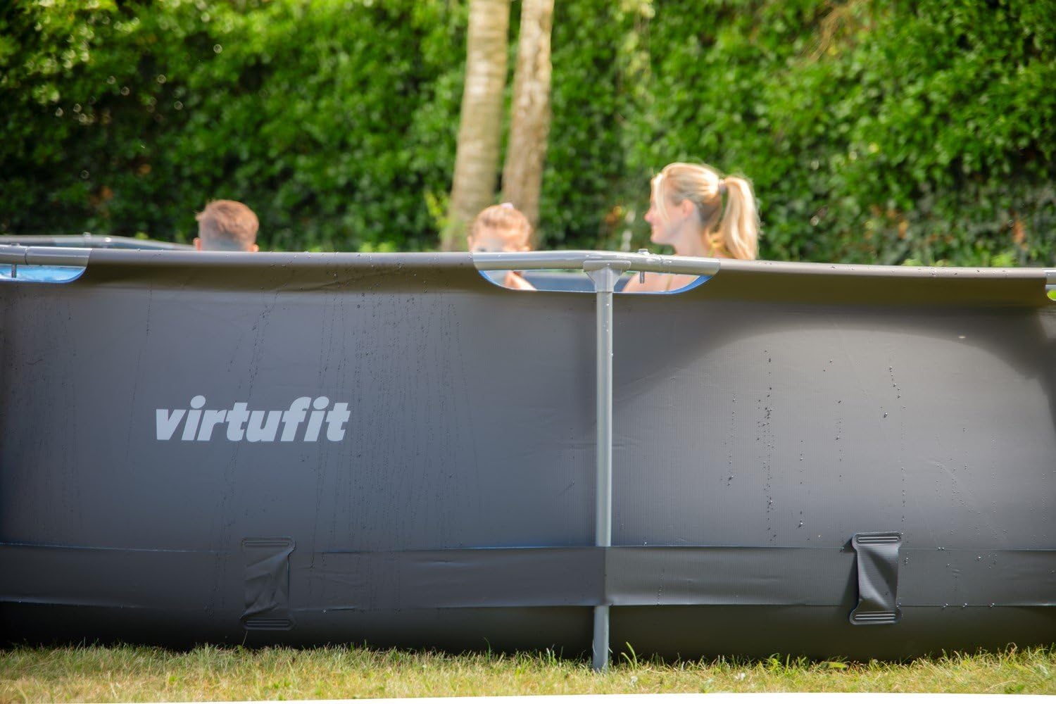VirtuFit Piscine ronde avec cadre pour piscine, 366 cm, facile à monter, pompe à filtre et cartouche, installation rapide