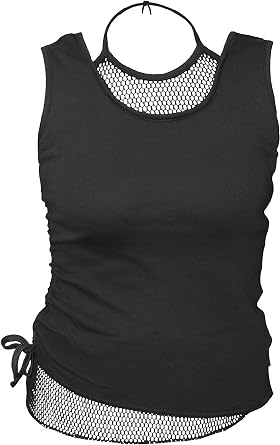 Spiral Design Gothic Womens 2-in-1 Mesh Tank Top