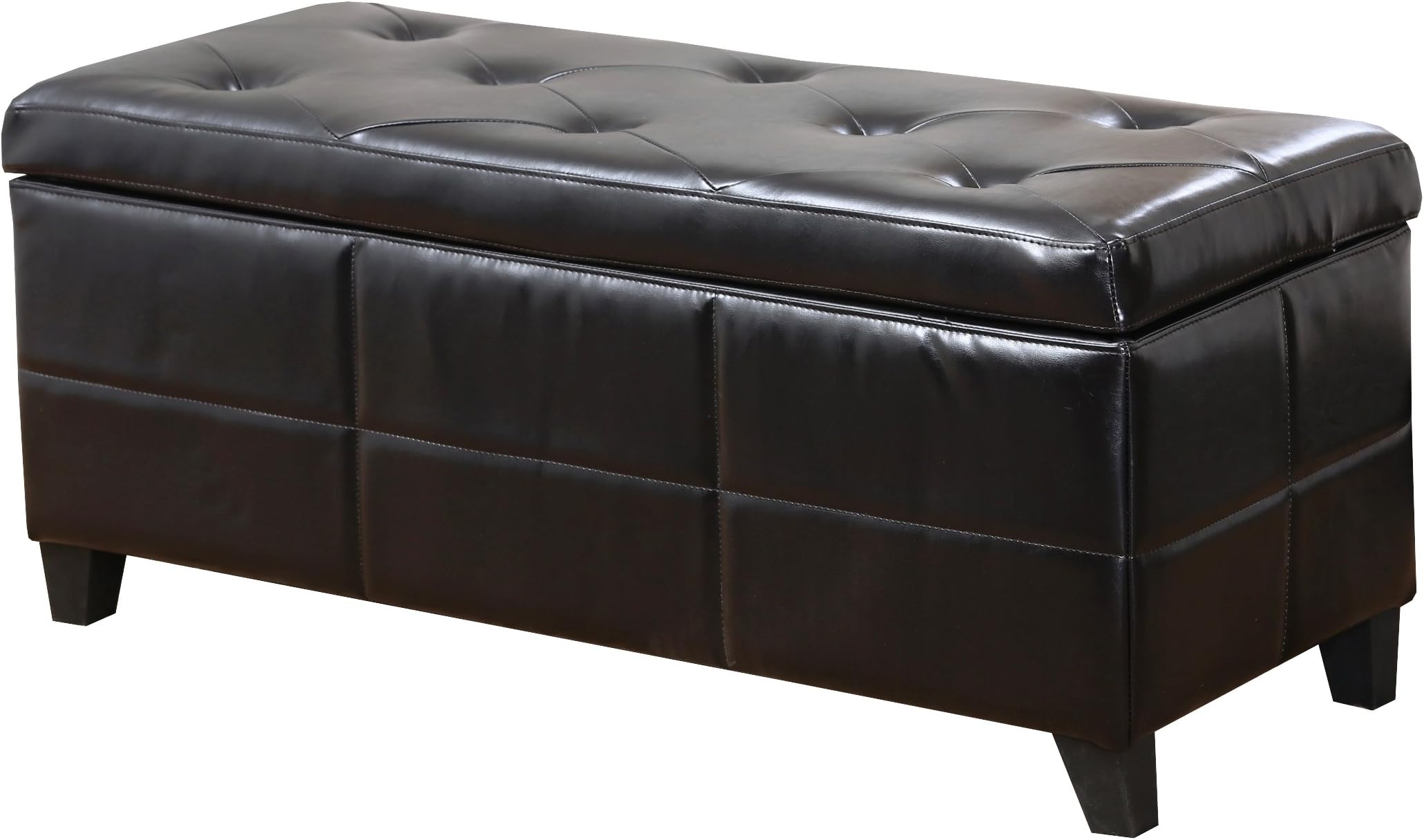 Abbyson Living Tribeca Leather Storage Ottoman