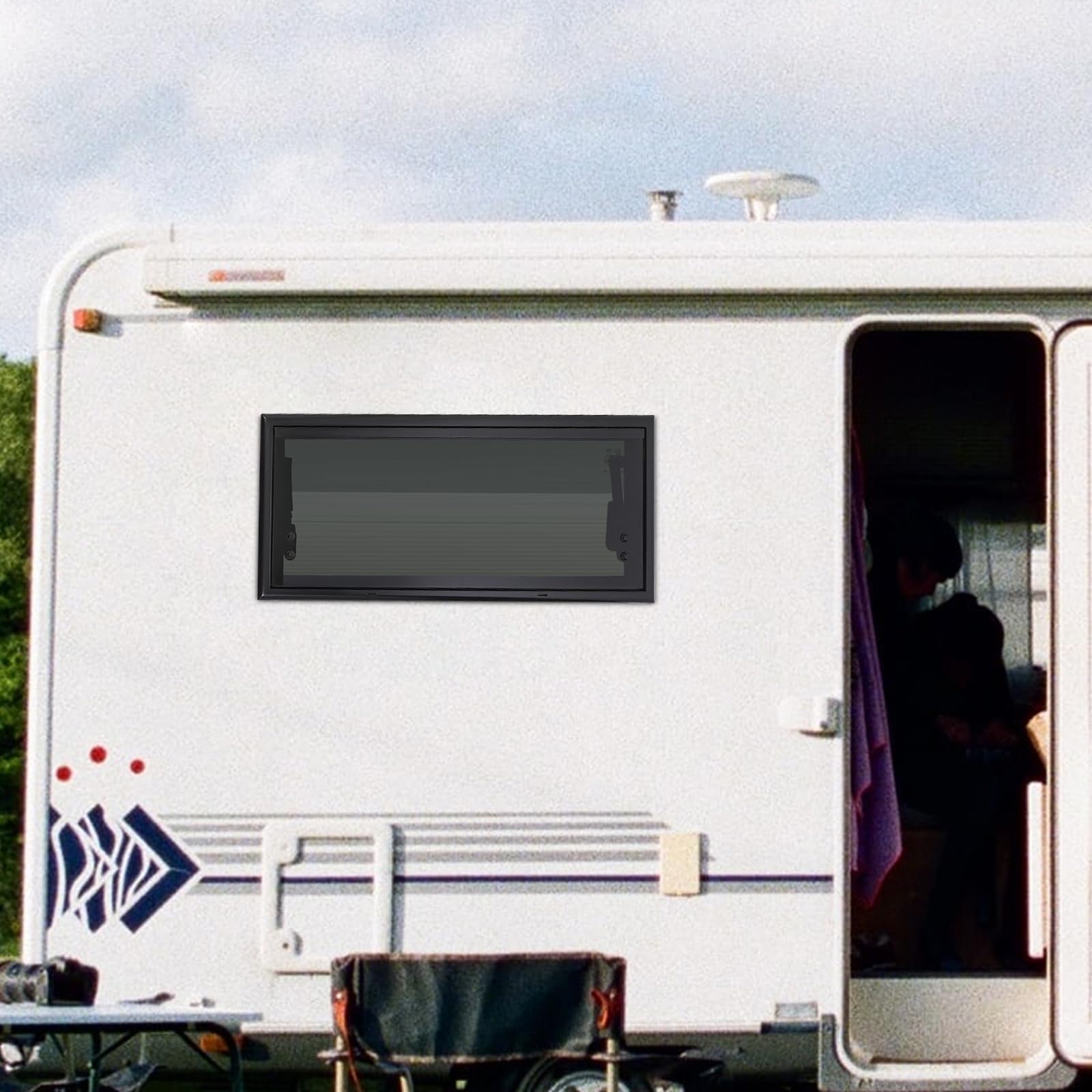 Fenêtre basculante pour camping-car, caravane, avec moustiquaire, fenêtre latérale, pour camping-car, fenêtre de camping-car (70 x 30 cm)